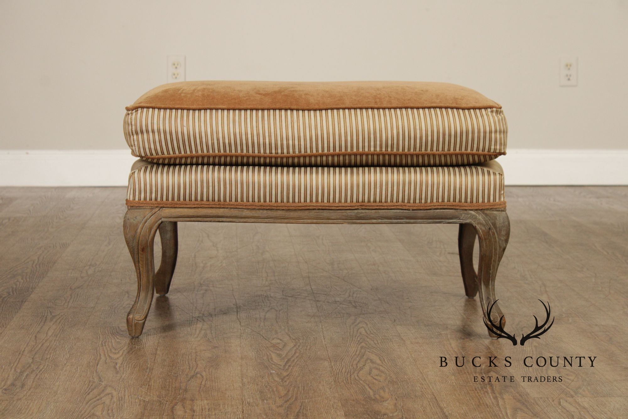 Restoration Hardware French Louis XV Style Pair of Marseilles Ottomans