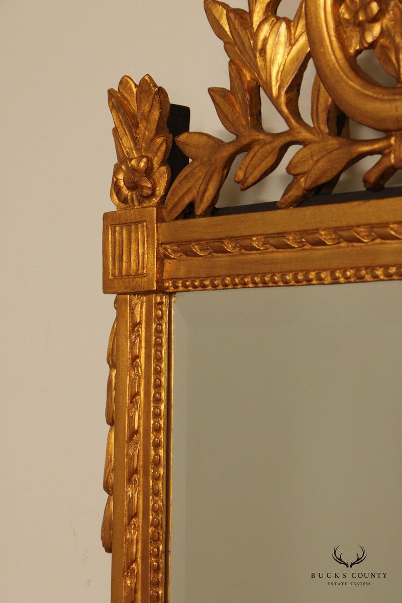 French Louis XVI Style Carved Giltwood Mirror