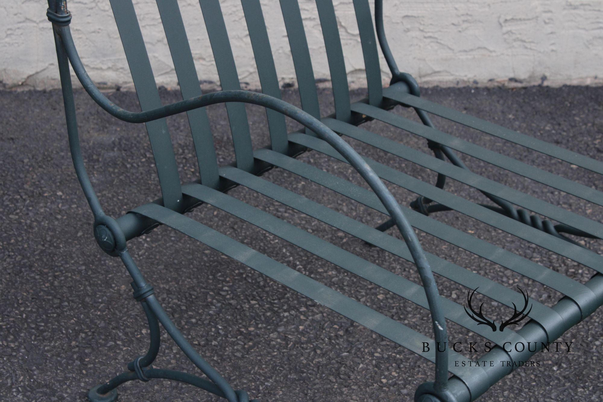 Vintage Wrought Iron Patio Lounge Chair and Ottoman