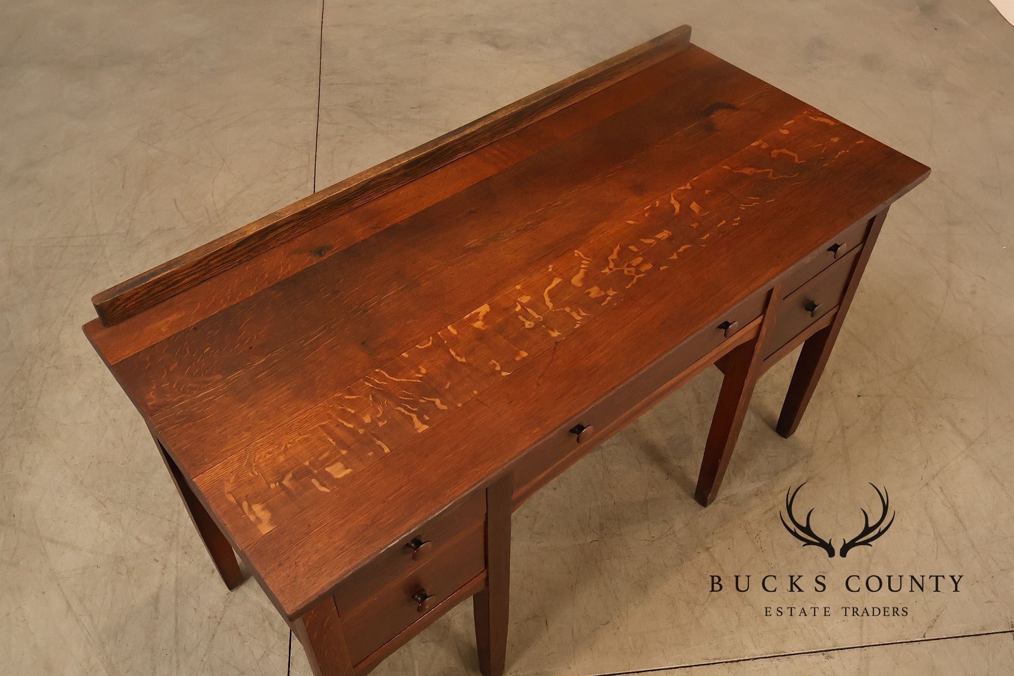Antique Stickley Brothers Arts & Crafts Oak Vanity Desk