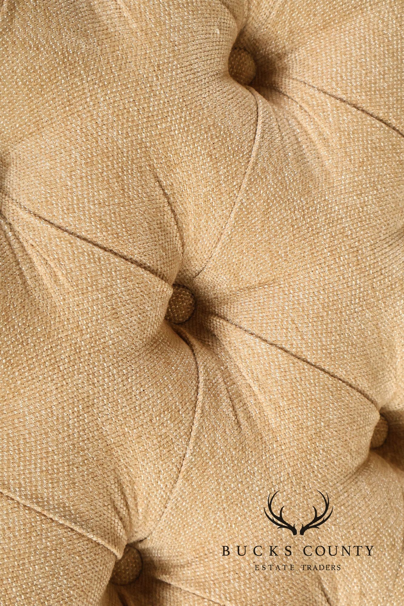 Traditional Tufted Upholstered Oval Ottoman