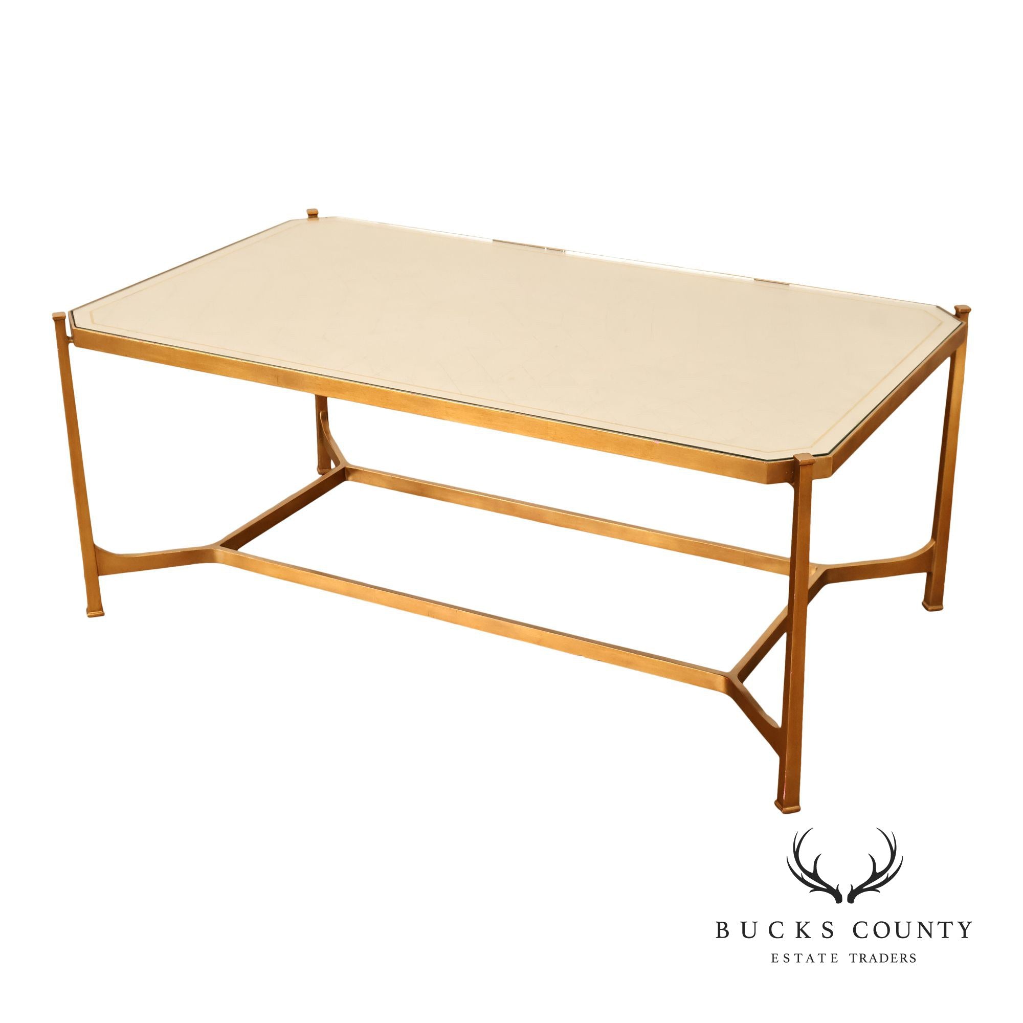 Jonathan Charles  Luxe Gilded iron Eglomise Cocktail Table