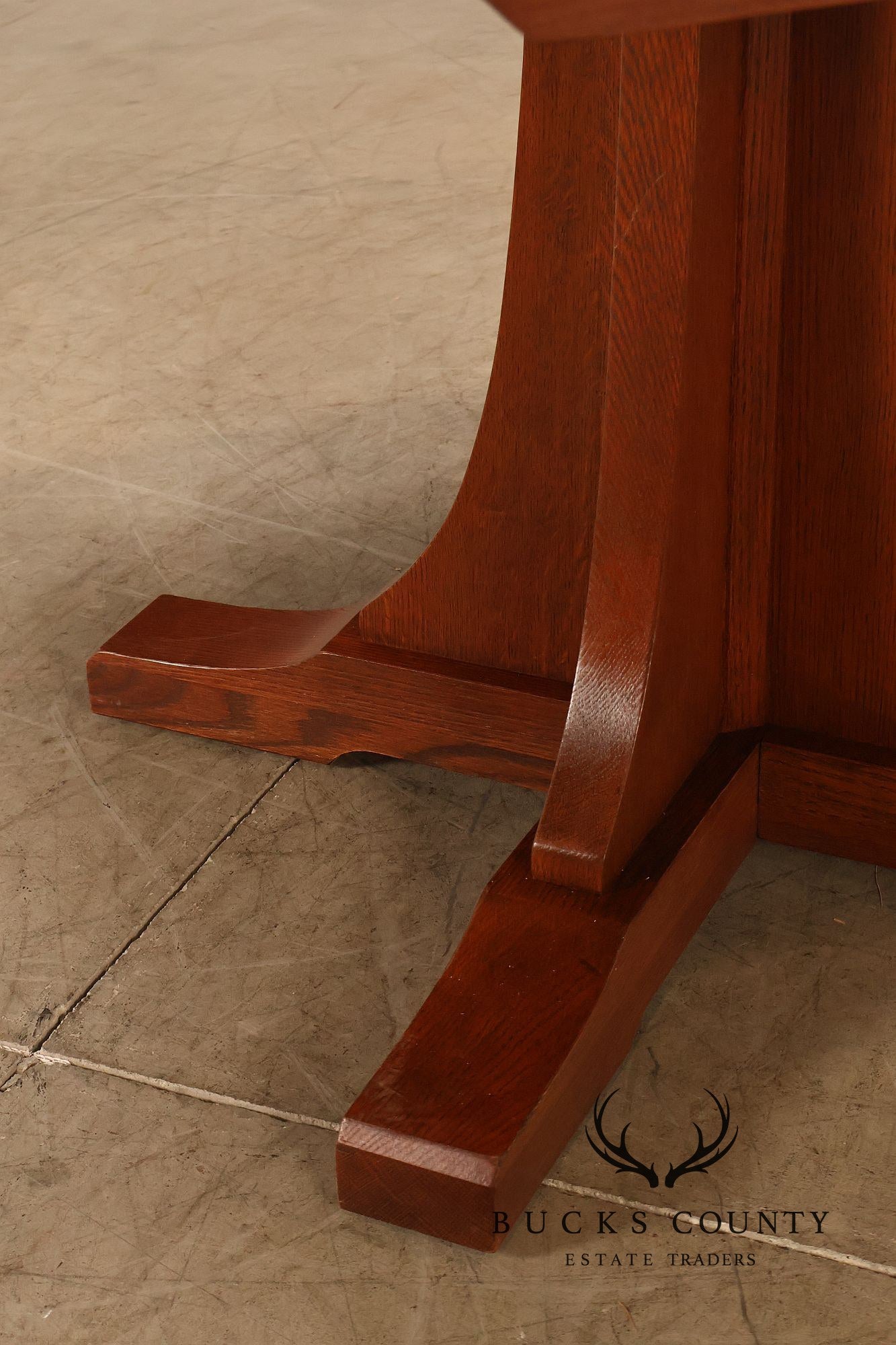 Stickley Mission Collection Oak Double Pedestal Dining Table