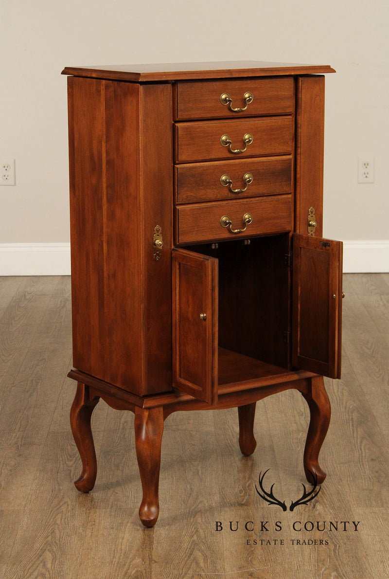 Ethan Allen Queen Anne Style Cherry Jewelry Armoire