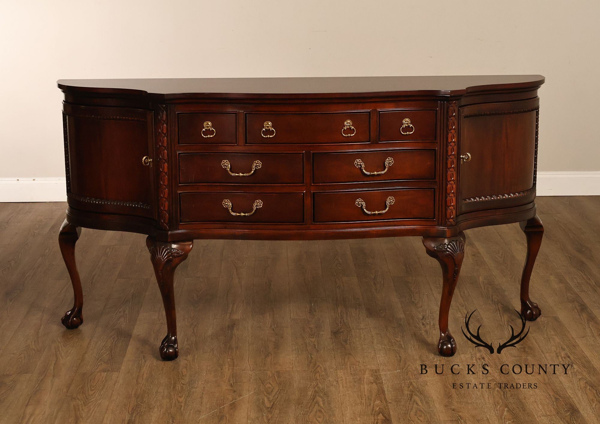 Century Furniture Mahogany Chippendale Style Sideboard Buffet