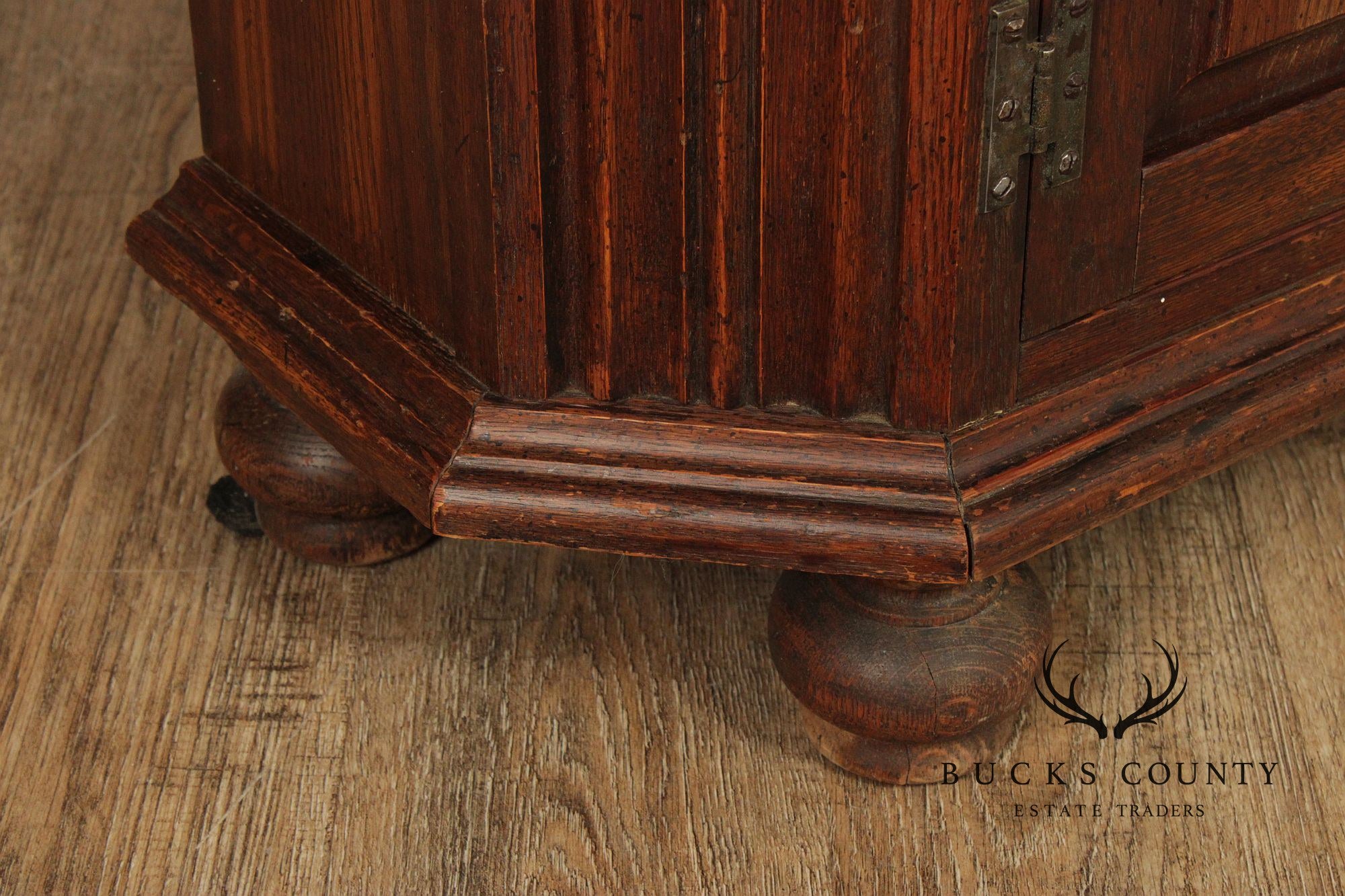 Rustic European Style Oak Console Cabinet