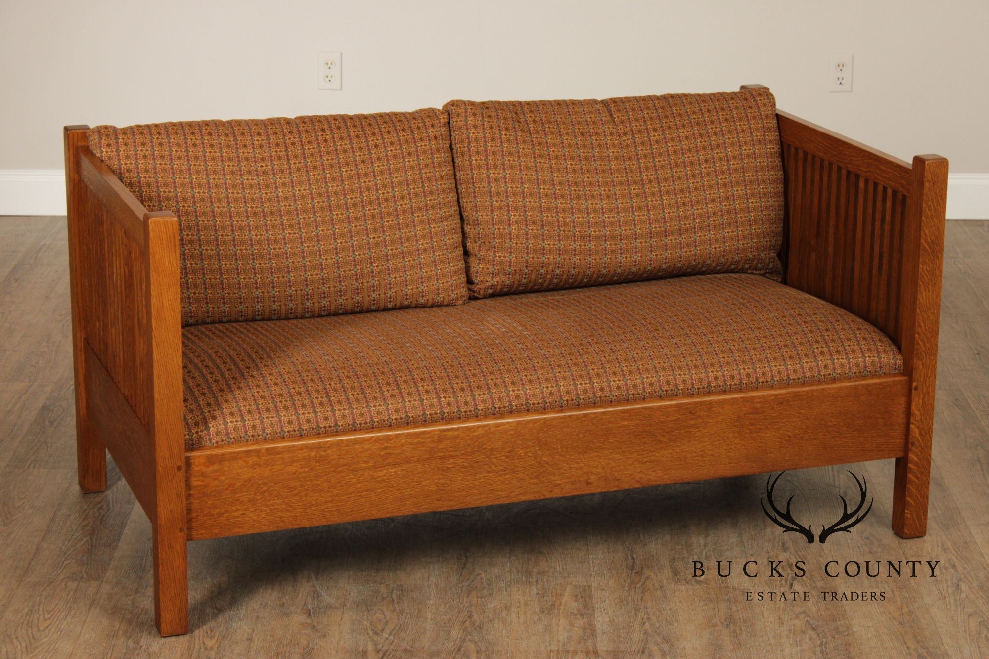 Stickley Mission Collection Oak Spindle Loveseat