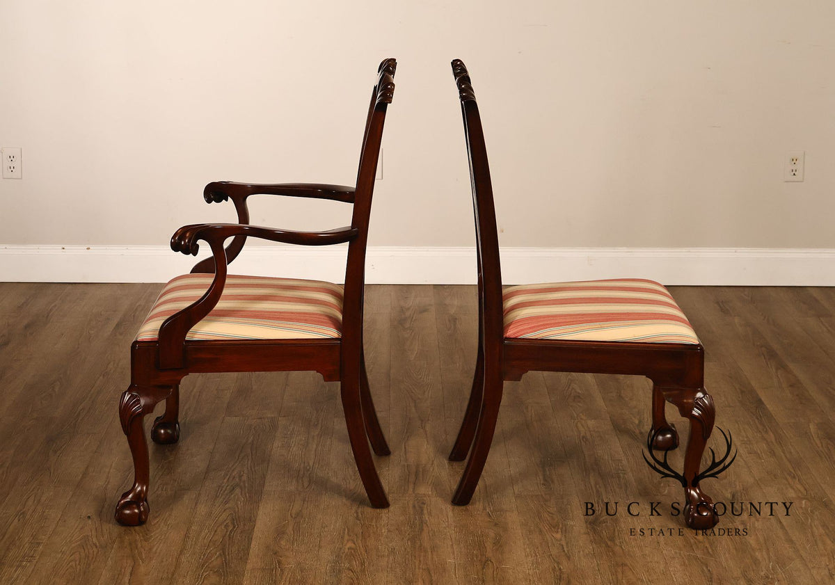 Henkel Harris Set Of Eight Chippendale Mahogany Dining Chairs