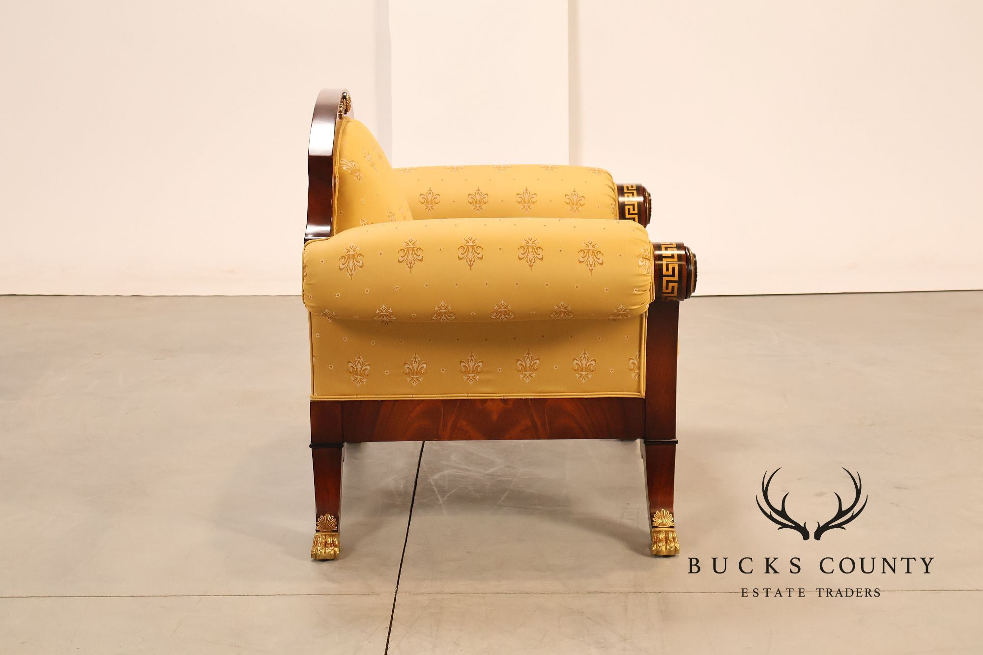Empire Style Mahogany Armchair With Gilt Bronze Mounts