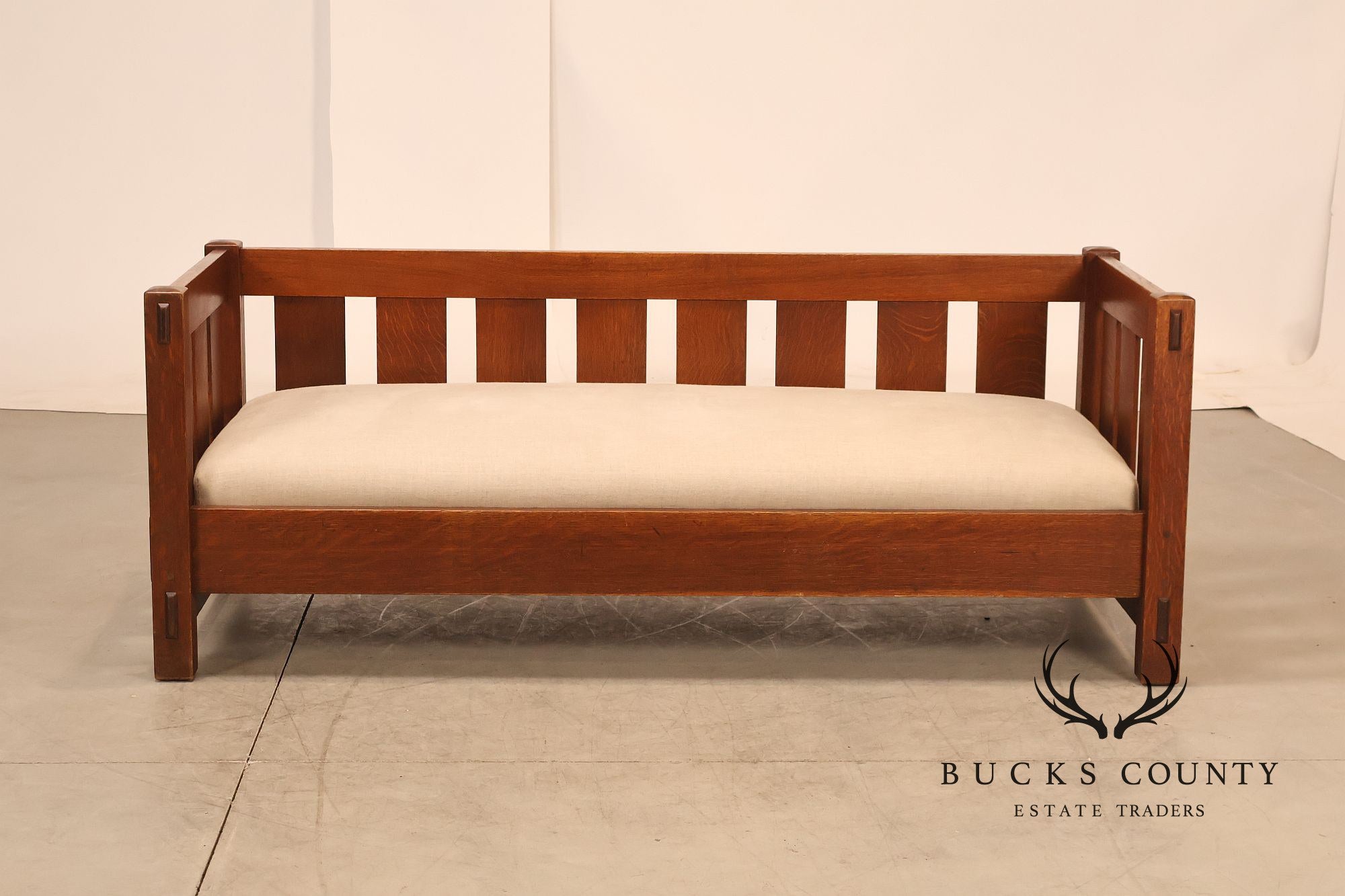 Antique Gustav Stickley No. 208 Arts And Crafts Mission Oak Settle