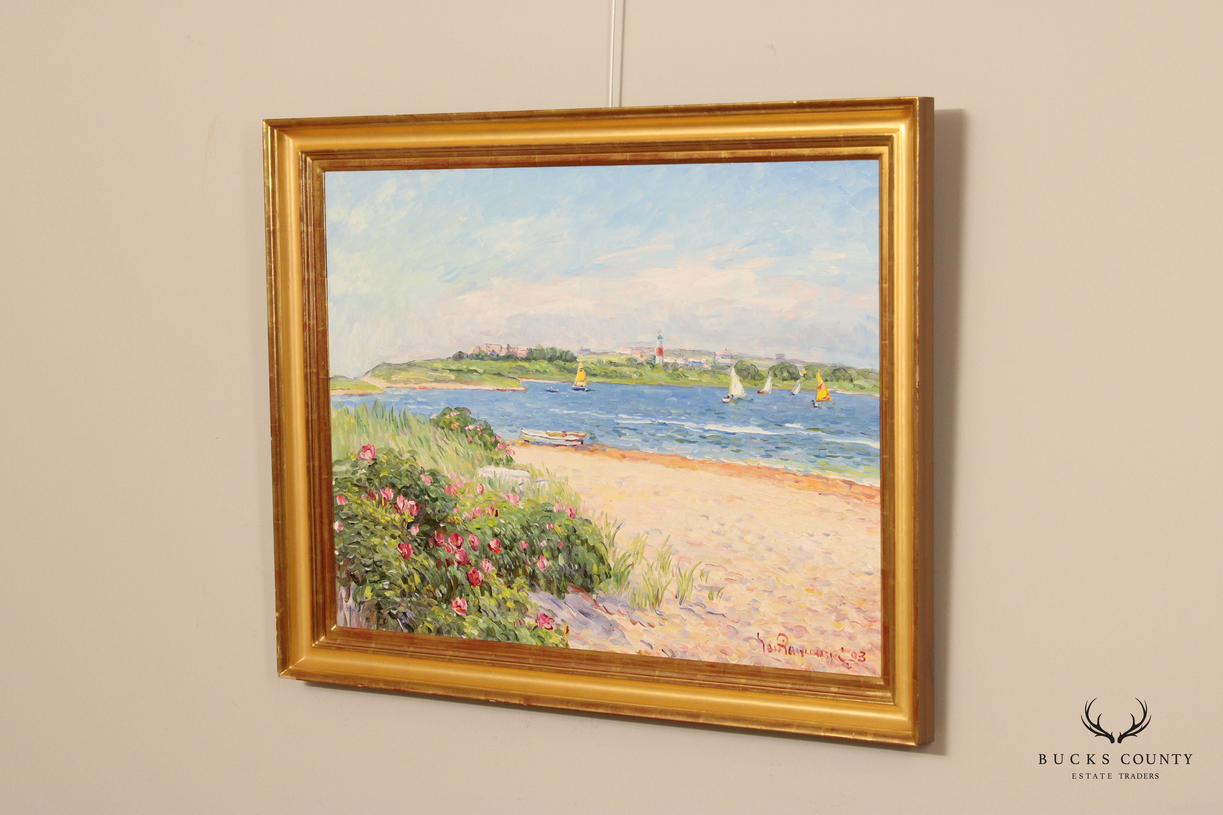 Jan Pawlowski Impressionist Beach Scene Oil Painting