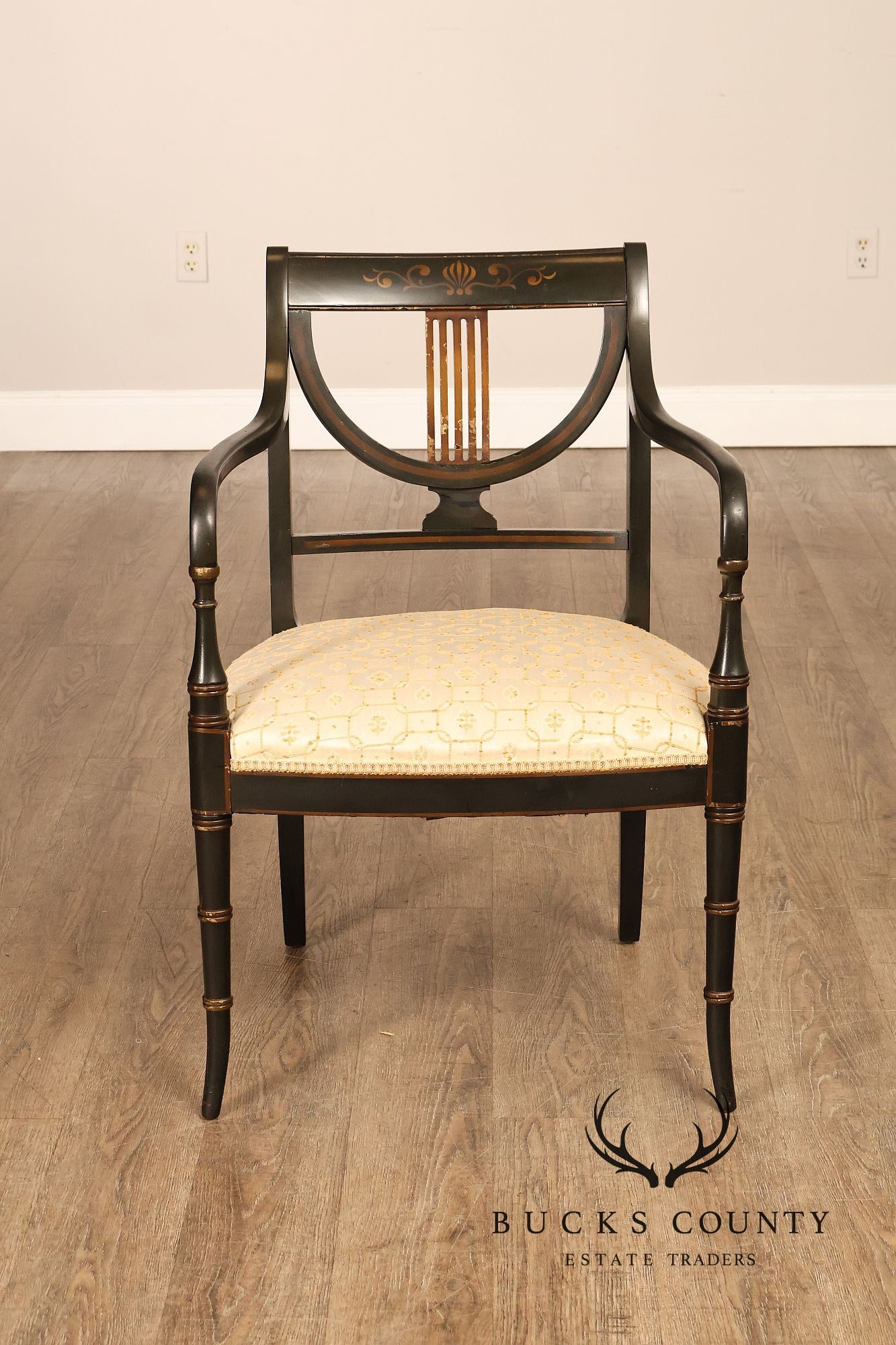 J. L. Pershing & Son Vintage Federal Style Painted Armchair