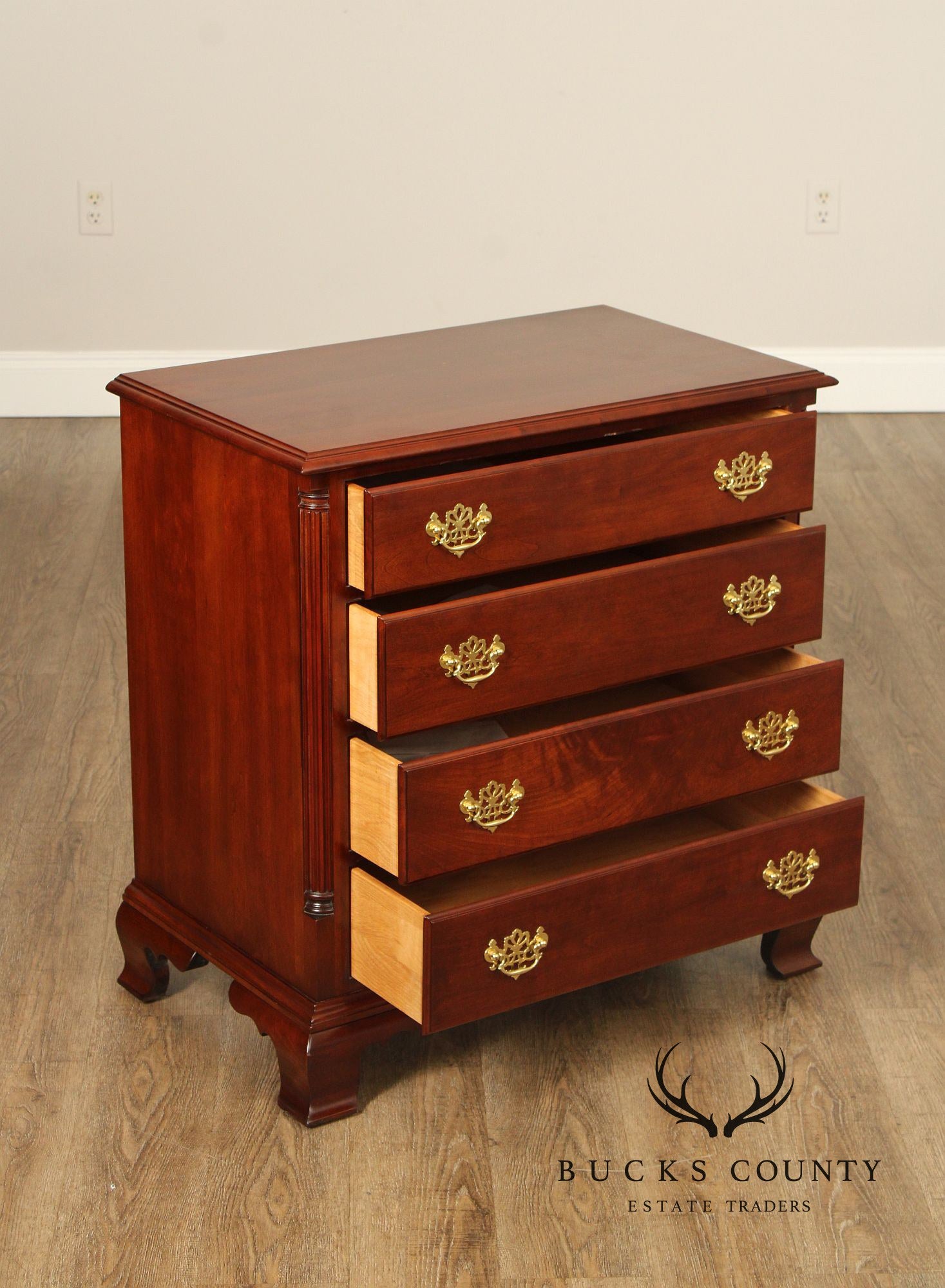 Statton Chippendale Style Cherry Nightstand Chest