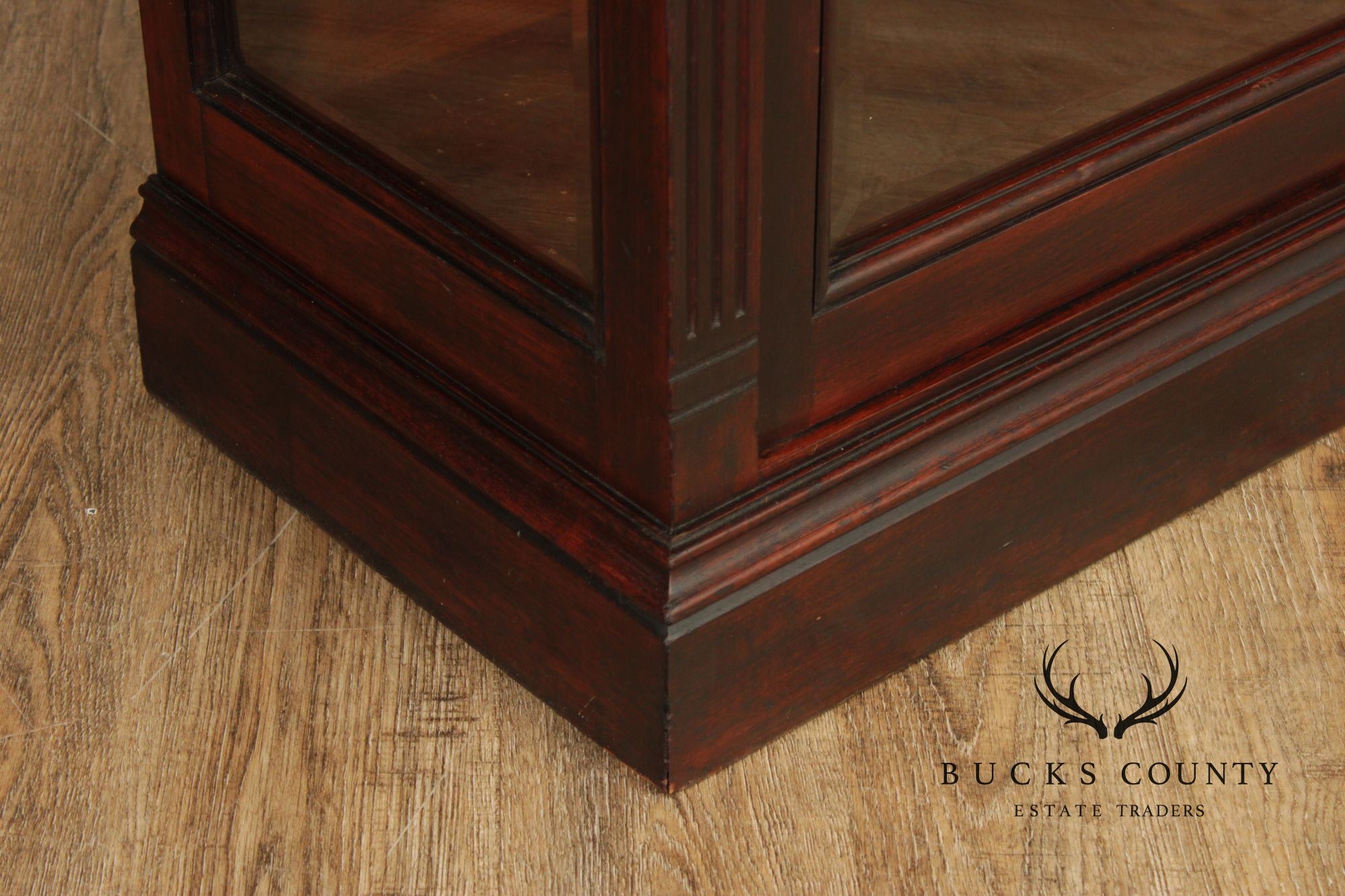 Antique American Renaissance Revival Walnut Display Cabinet Bookcase