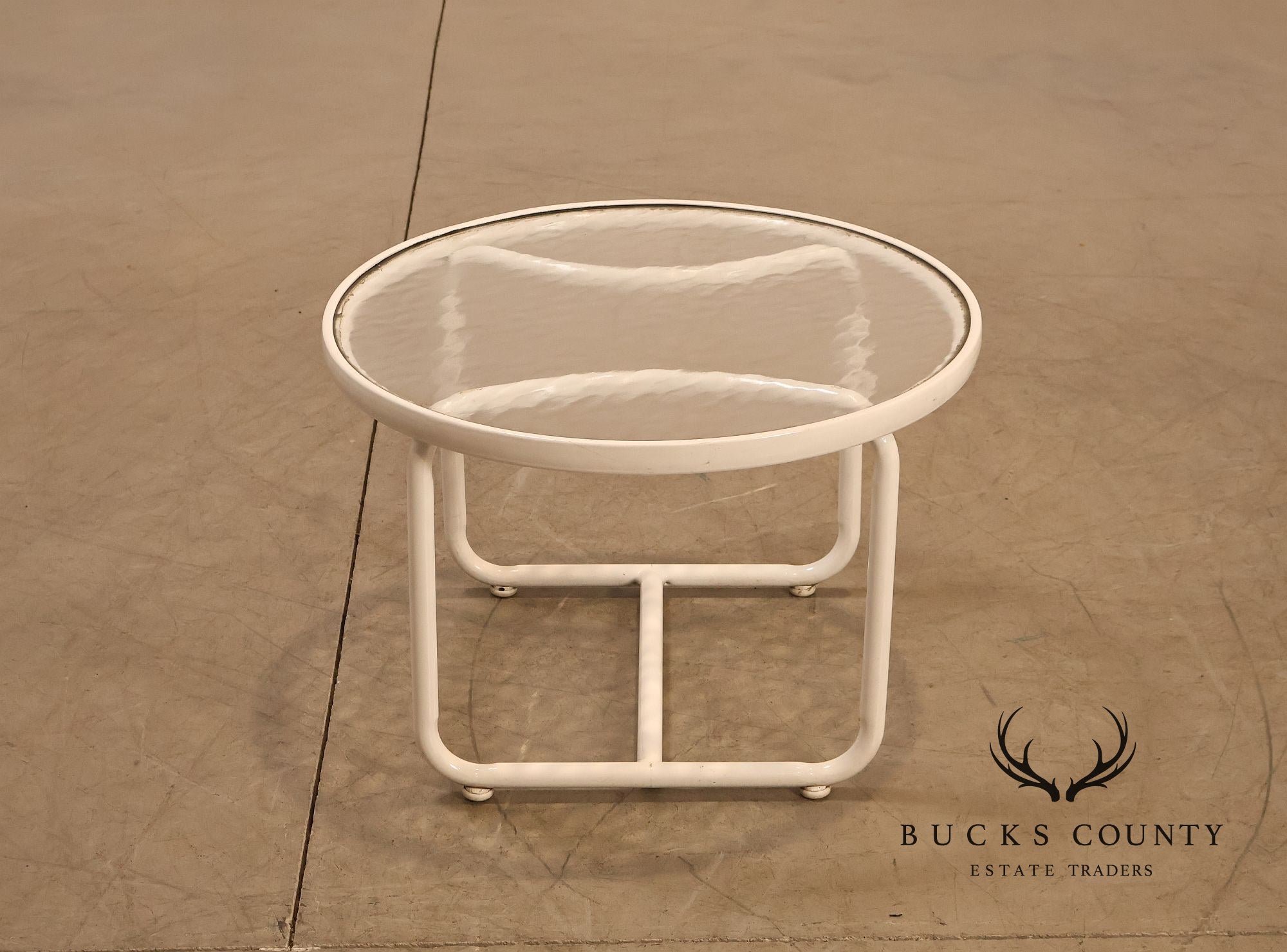Brown Jordan 'Tamiami' Round Glass Top Patio Side Table