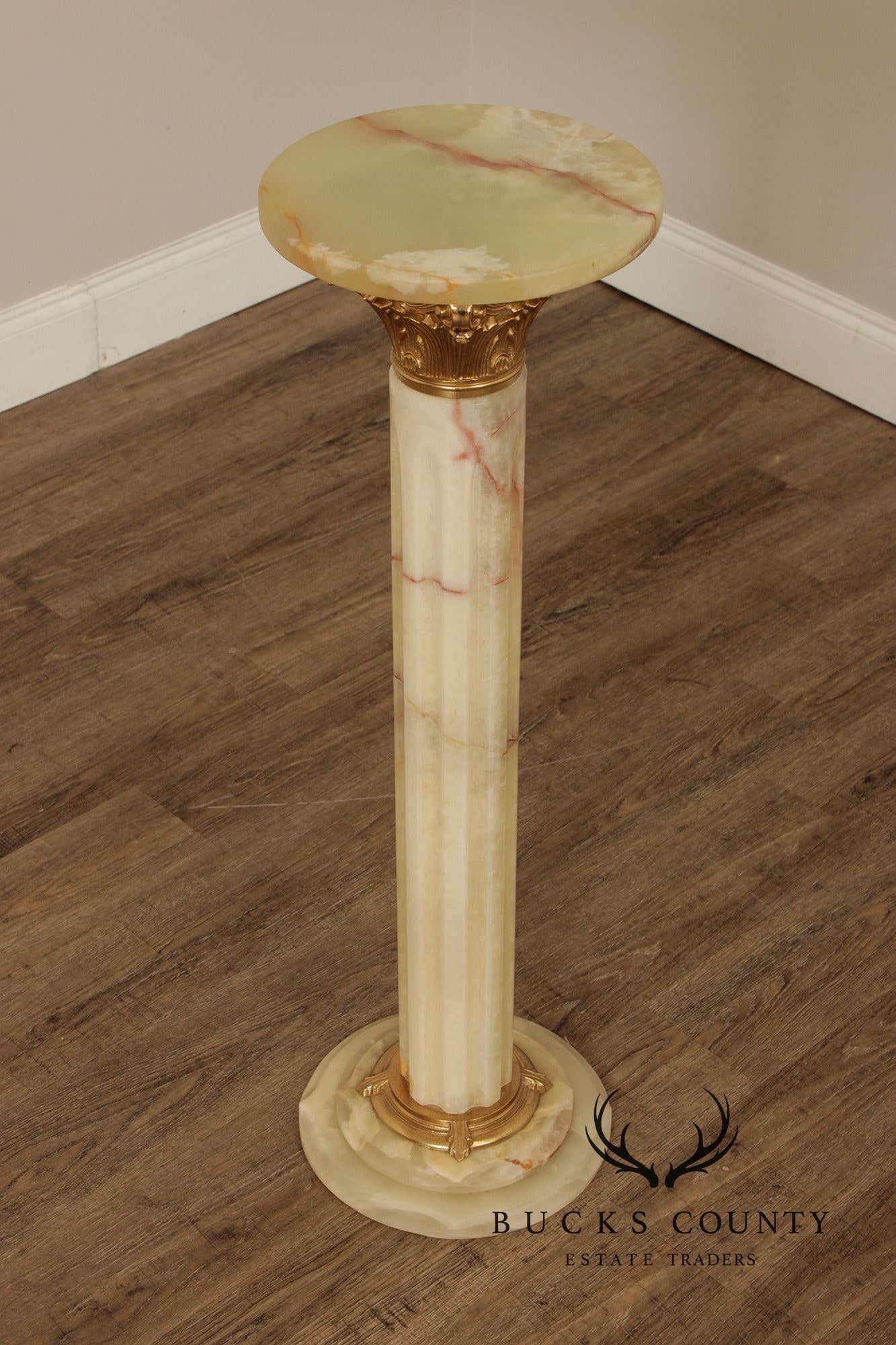 Antique Carved Onyx Pedestal