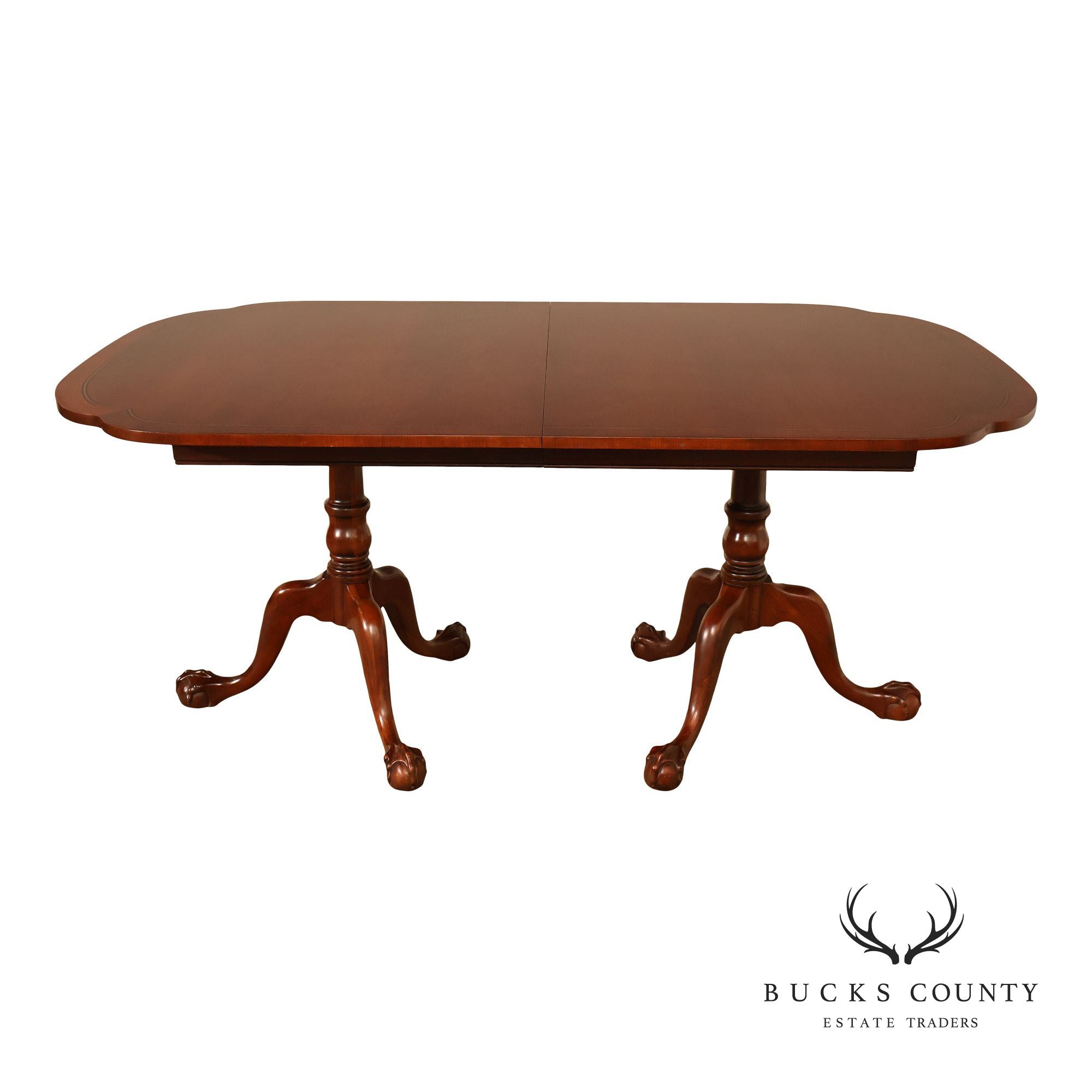 Pennsylvania House Chippendale Style Double Pedestal Dining Table