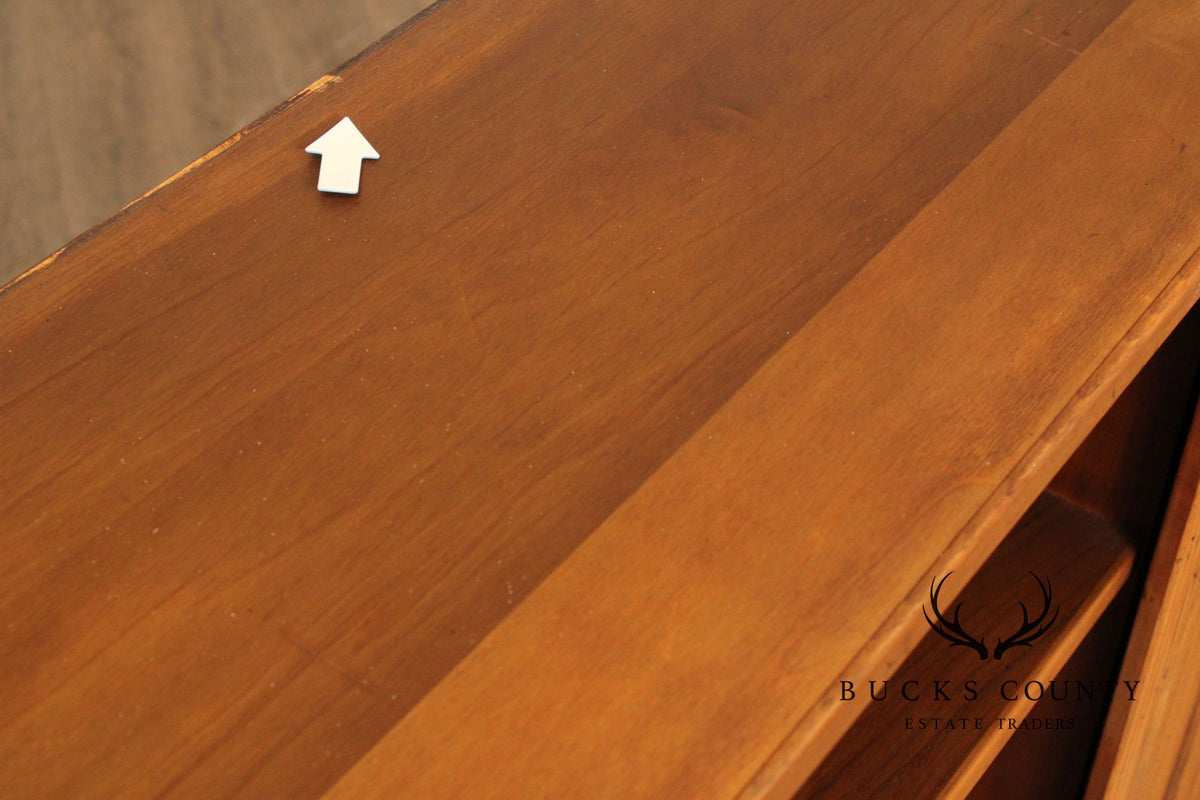Baker Mid Century Modern Sliding Door Bookcase