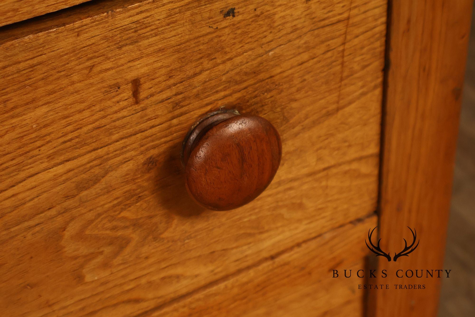 Antique Primitive Country Pine Three-Drawer Chest