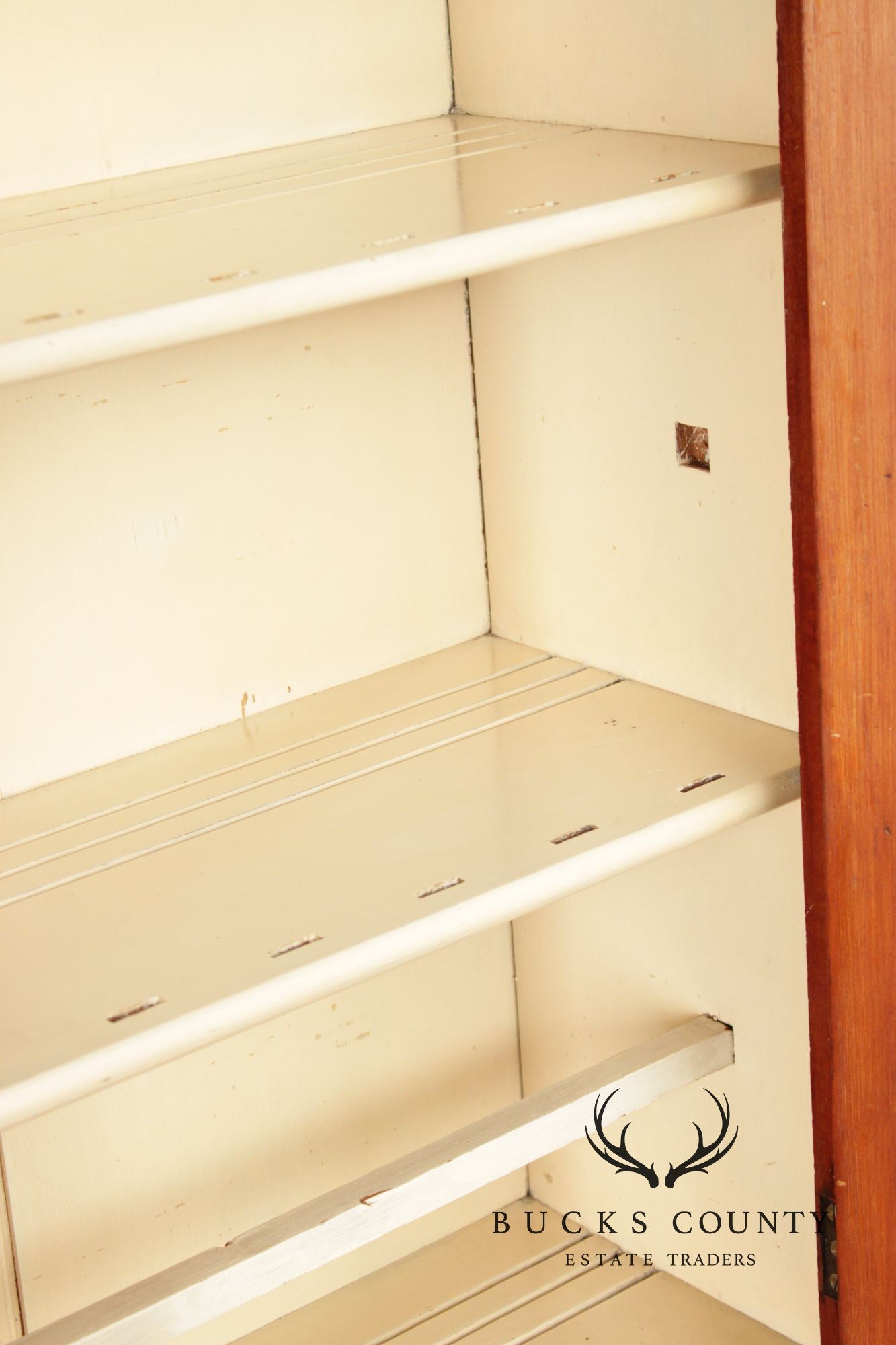 Antique American Cherry Dutch Cupboard Two Piece Hutch Cabinet