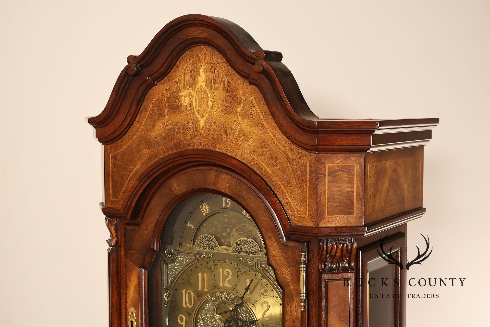 Sligh Mahogany Inlaid Grandfather Clock