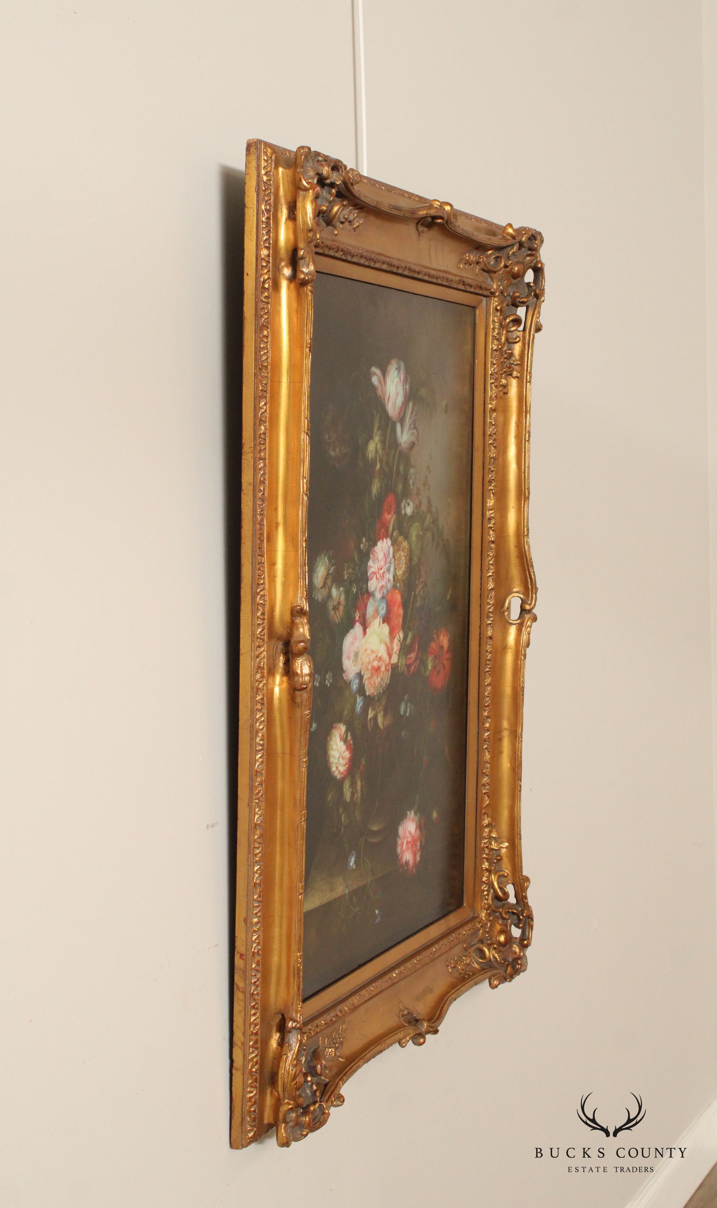 Giltwood Framed Floral Still-Life Oil Painting