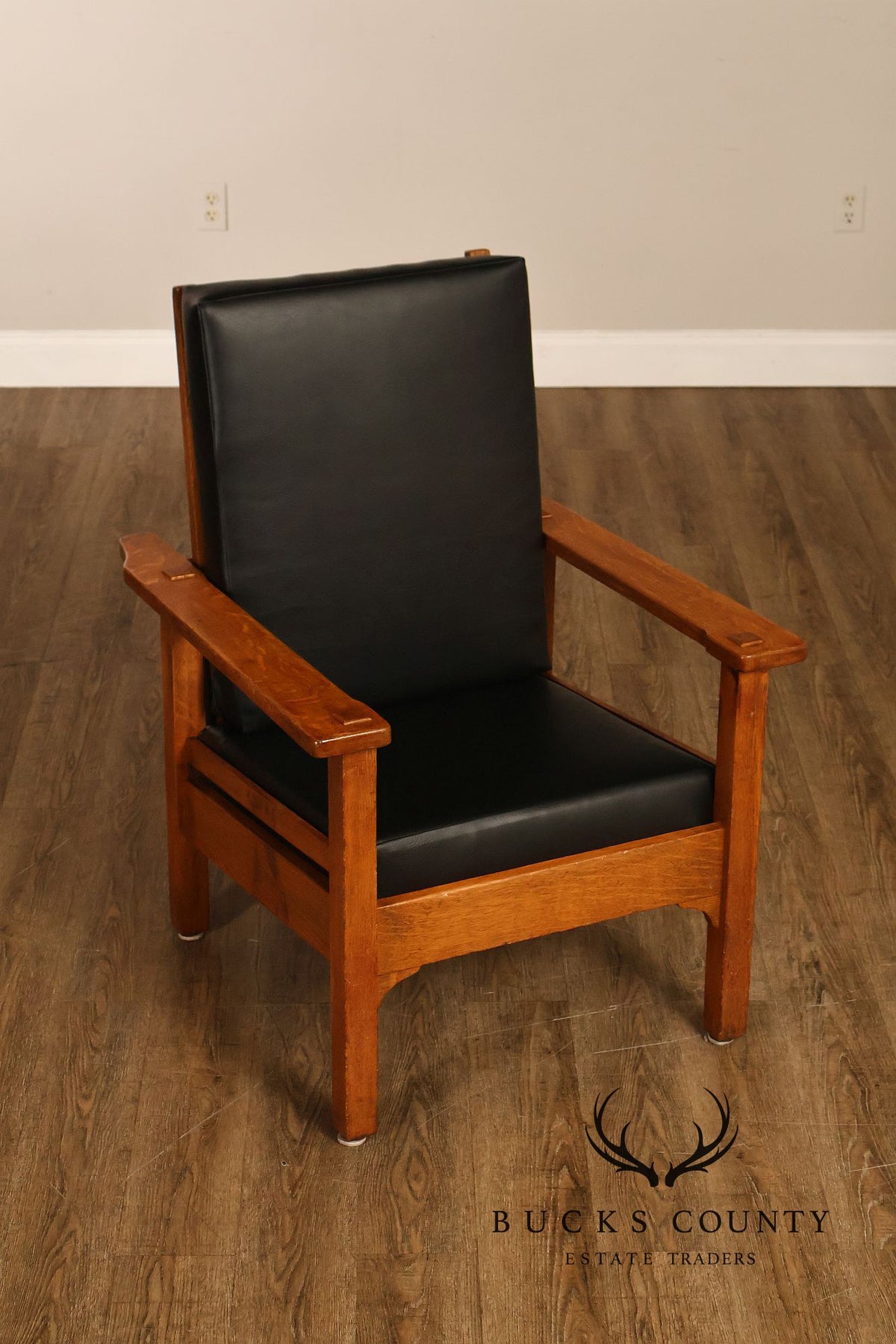 Antique Stickley Brothers Mission Oak Adjustable Morris Chair