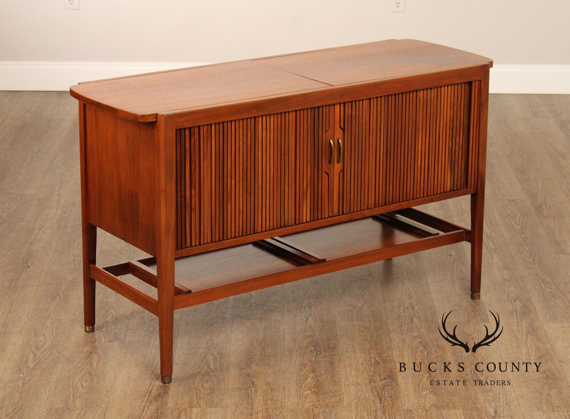 Drexel 'Declaration' Mid Century Modern Walnut Sliding Top Server