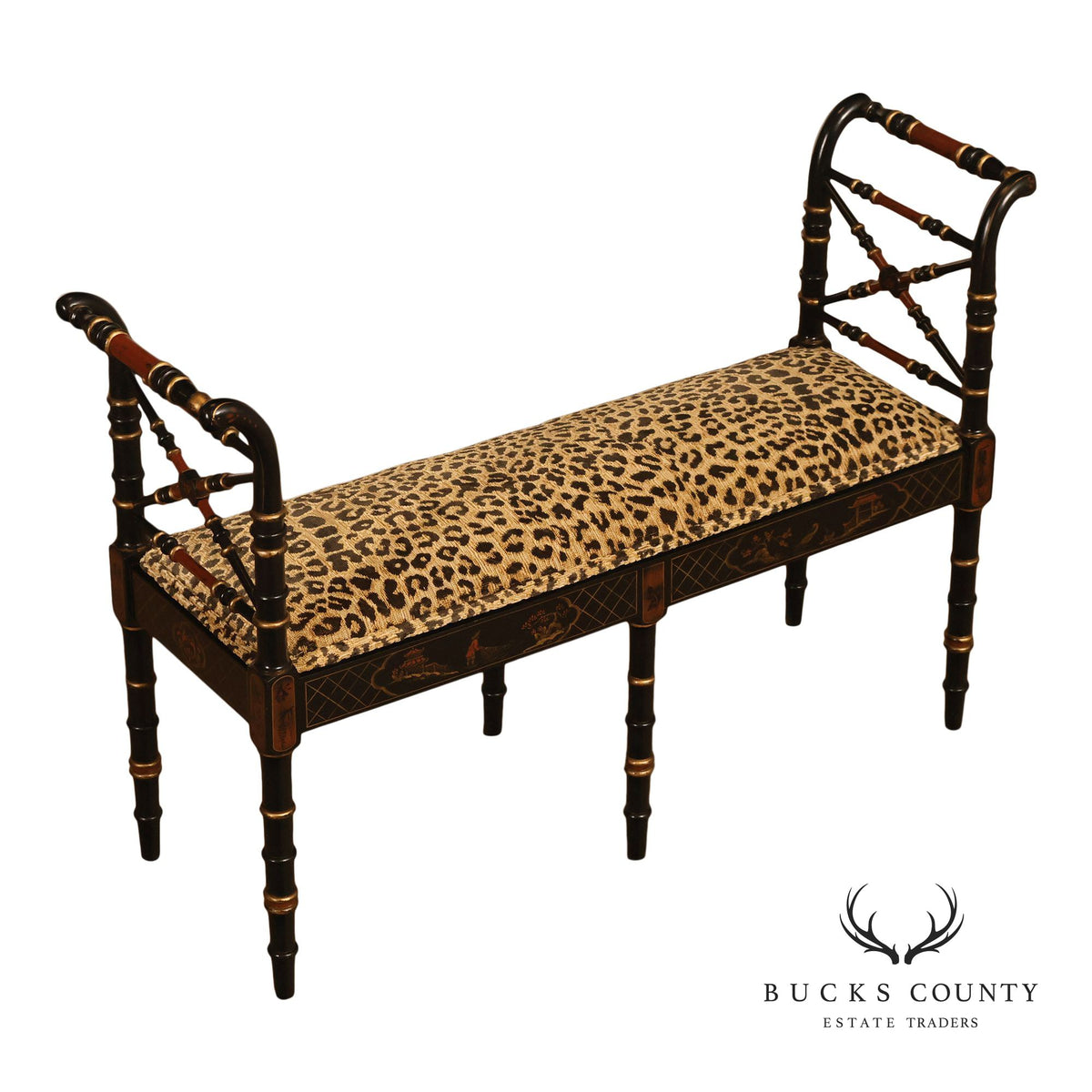 Regency Style Chinoiserie Window Bench