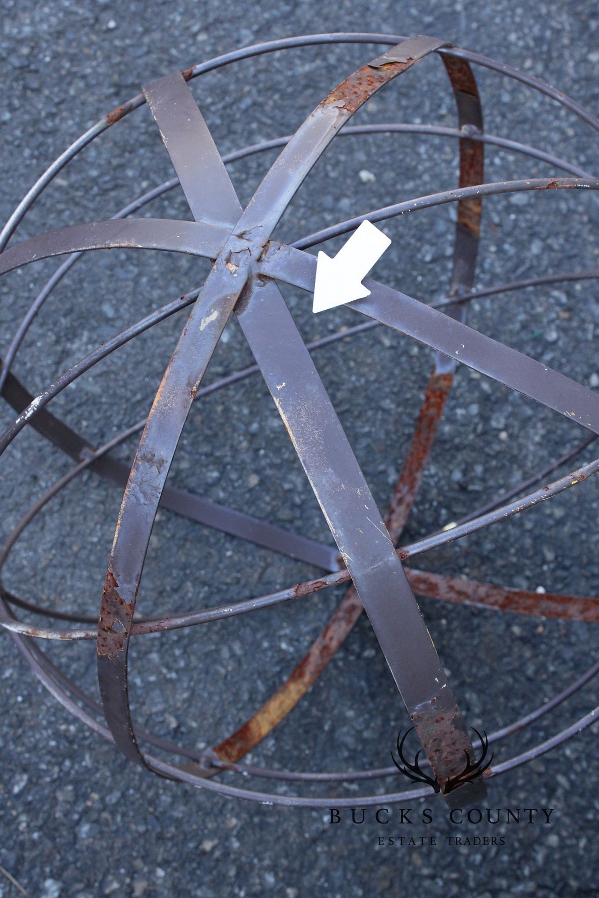 Pair of Steel Outdoor Garden Armillary Spheres