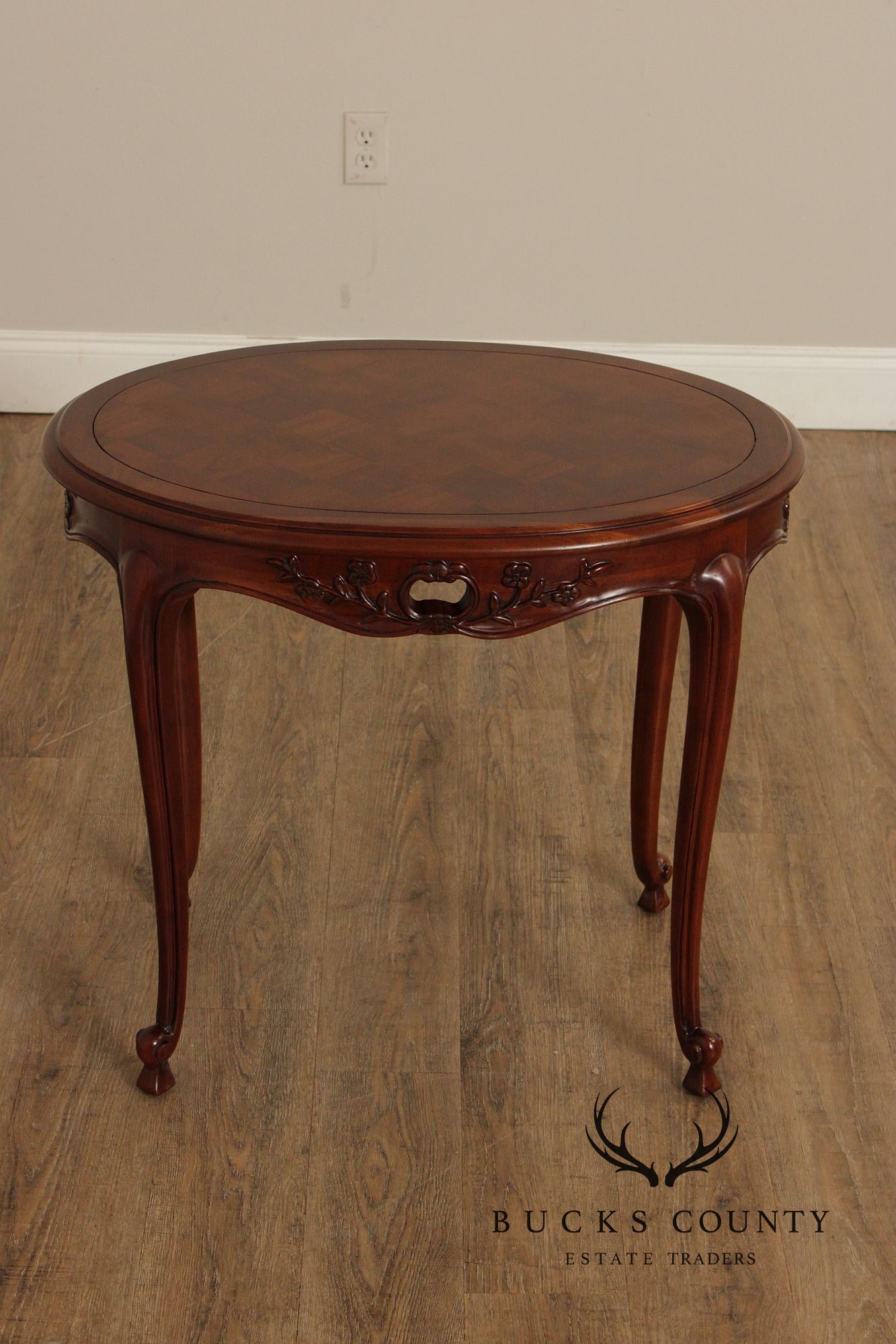 Century Furniture French Louis XV Style Carved Oval Side Table