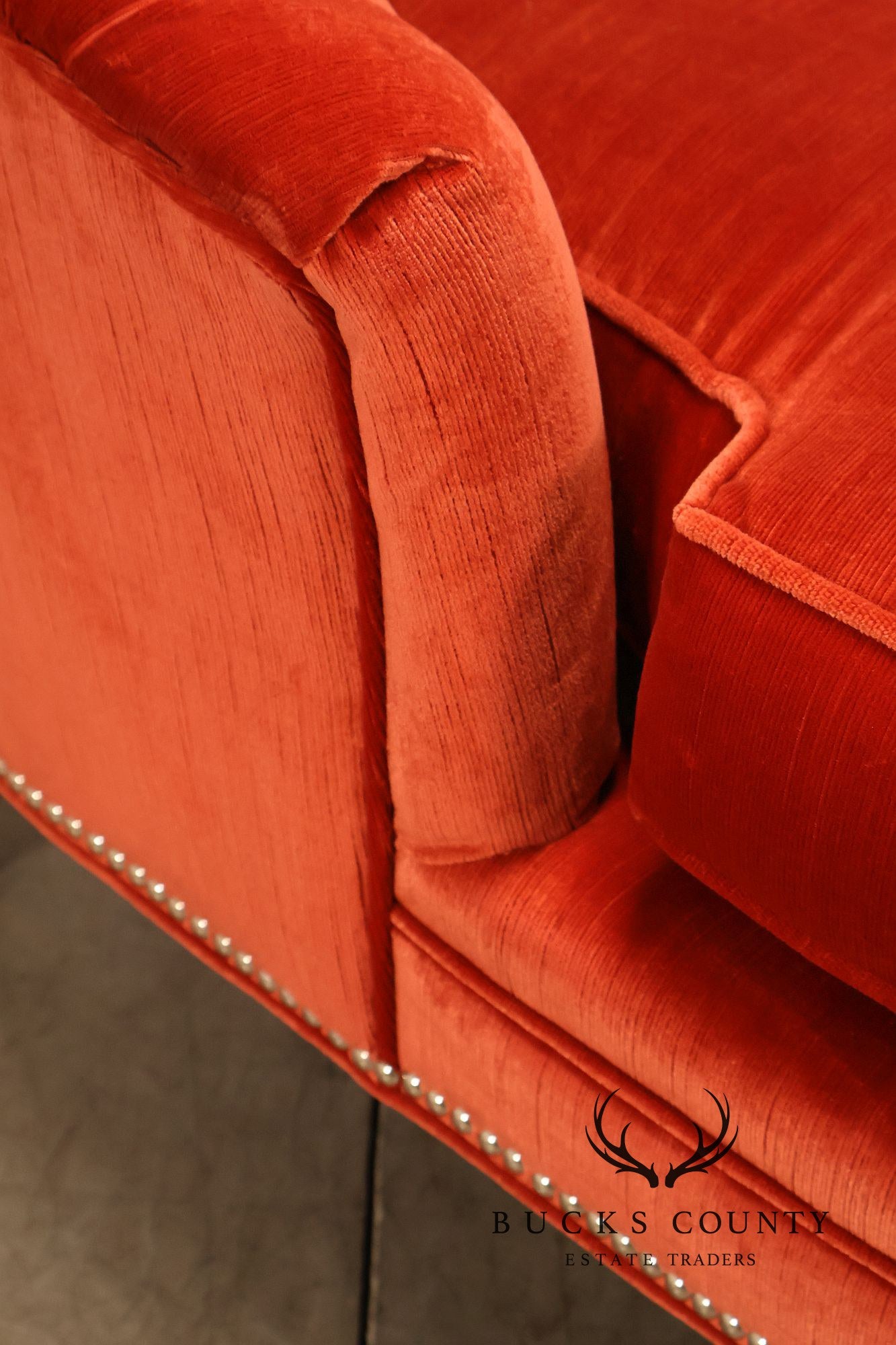 Vintage Channel Back Upholstered Chaise Lounge