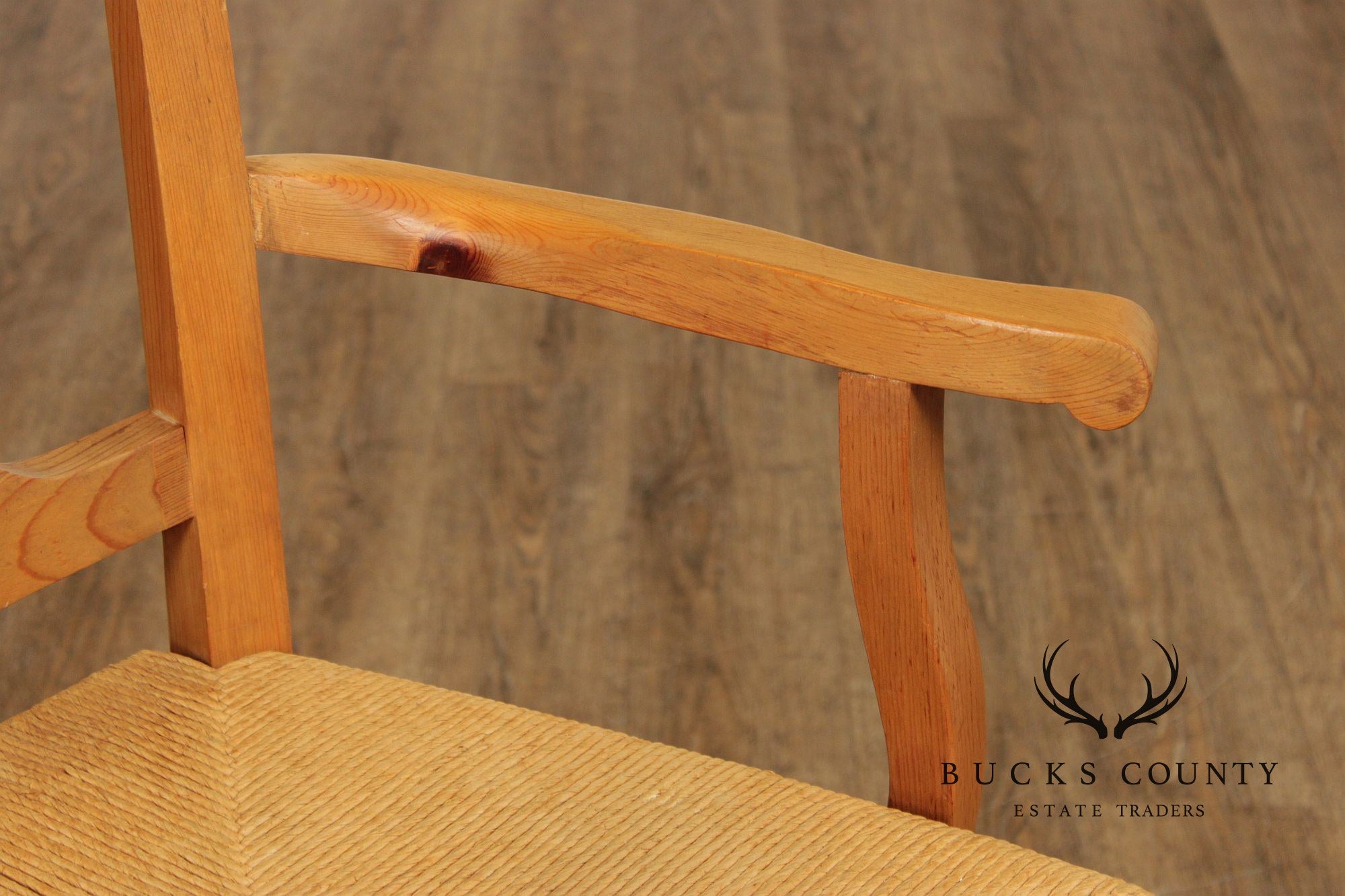 French Country Style Set Of 6 Rush Seat Dining Chairs