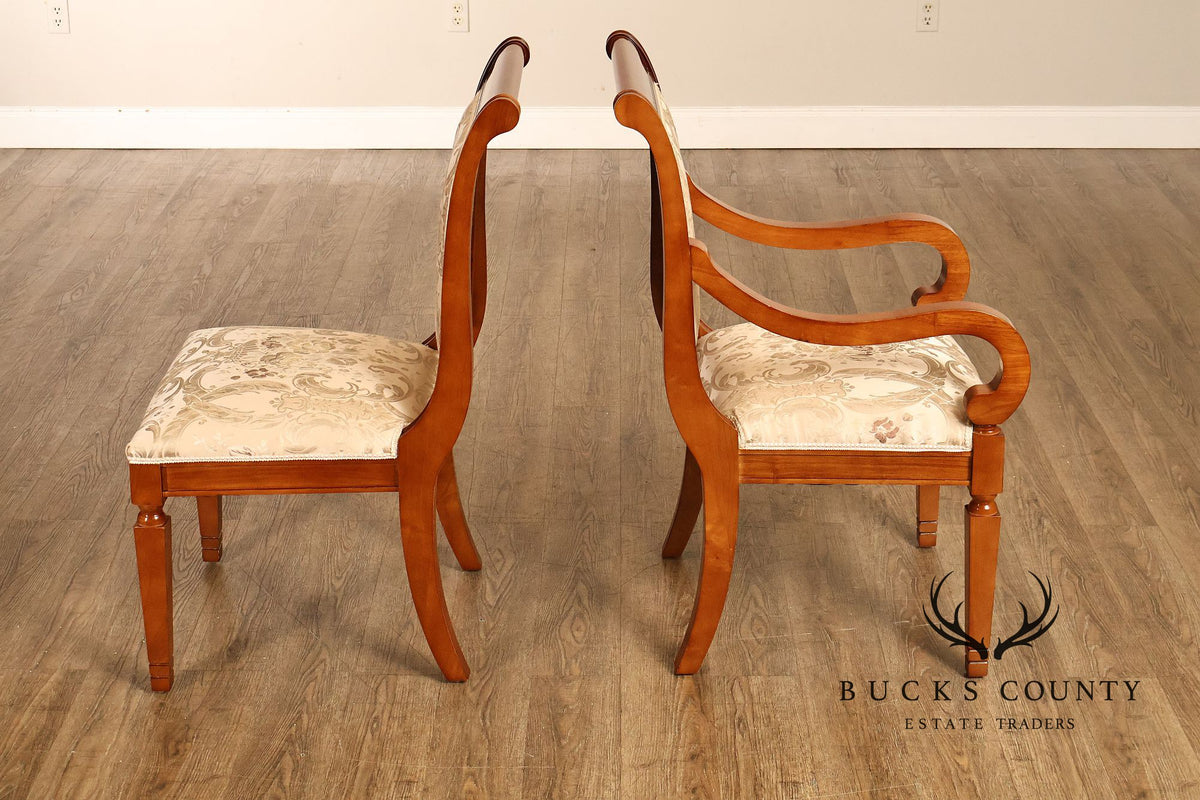 Empire Style Set Of Eight Upholstered Dining Chairs