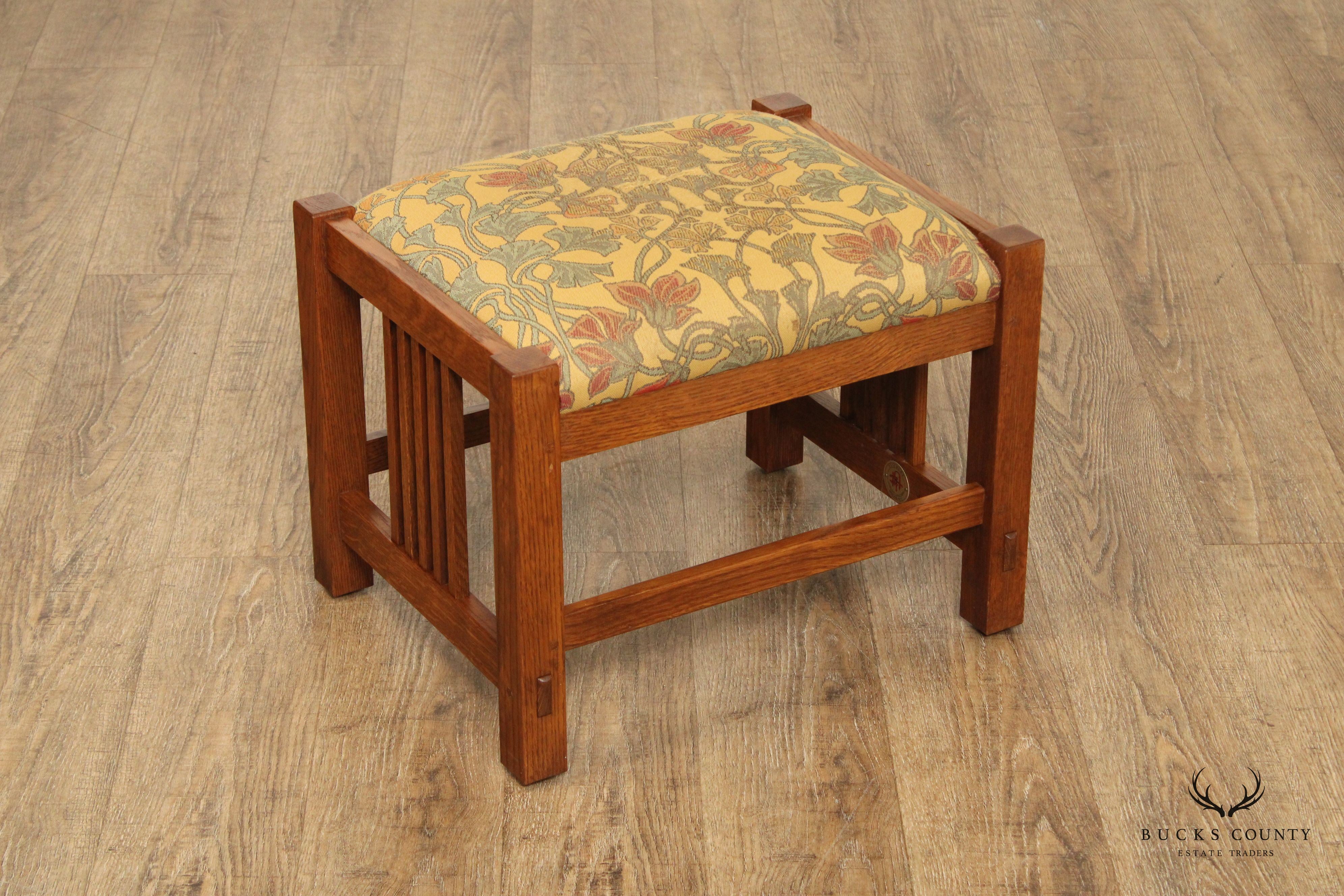 Stickley Mission Collection Oak Spindle Footstool