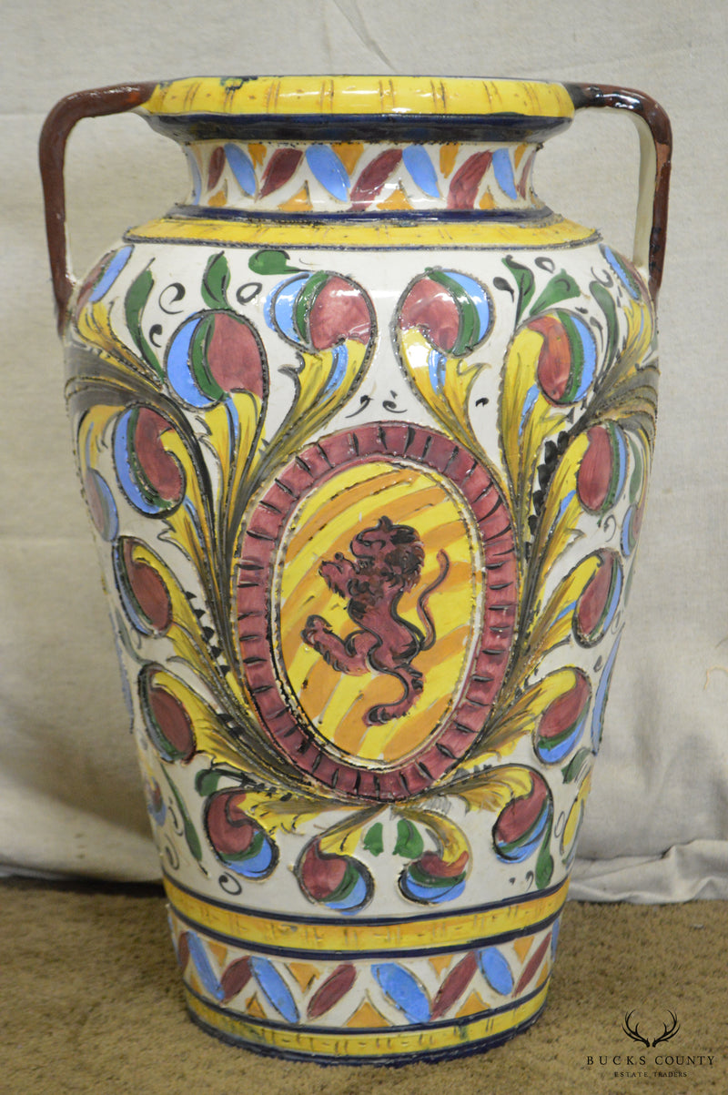 Vintage Italian Pottery Majolica Urn
