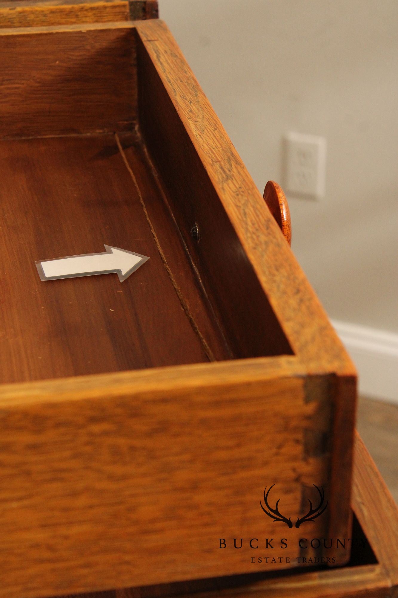 Antique L. & J.G. Stickley Mission Oak Tall Chest of Drawers