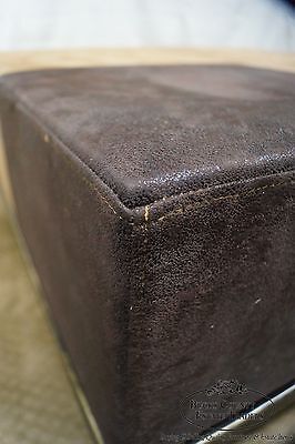 Large Leather Frame Square Ottoman