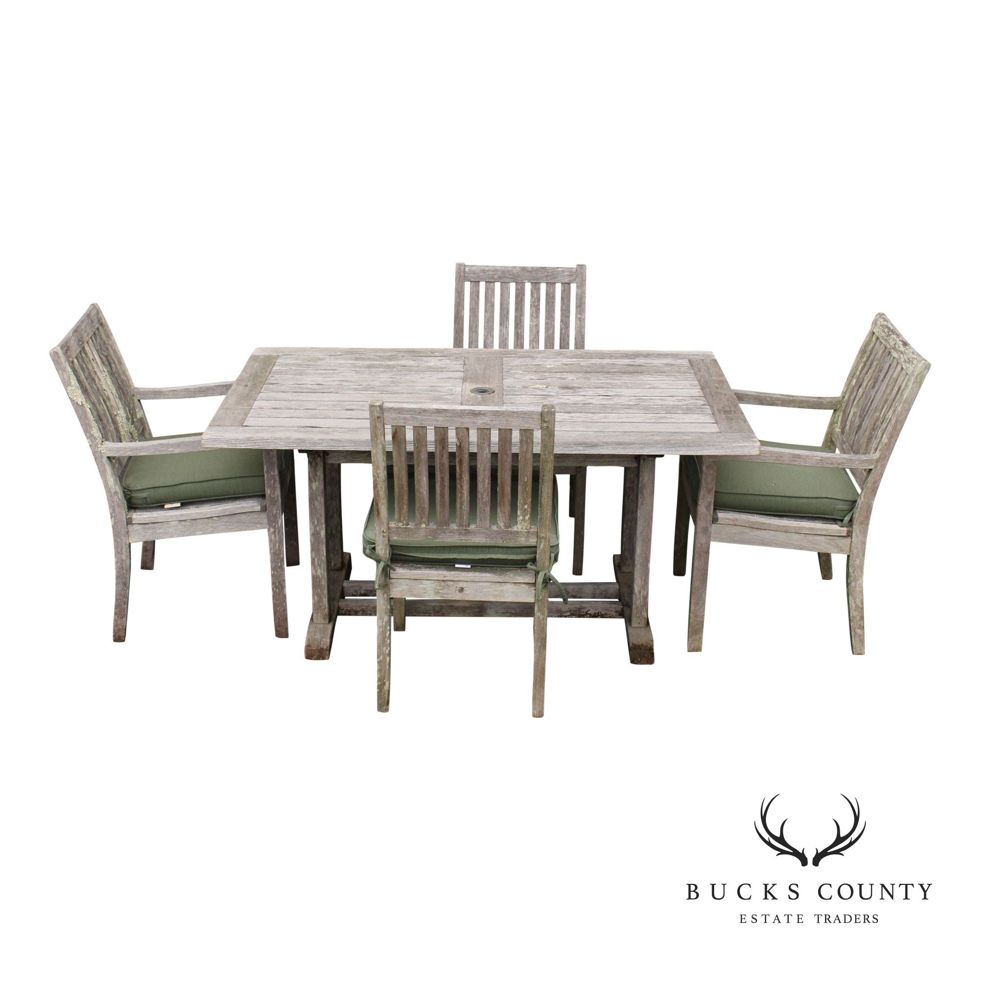 Gloster Teak Outdoor Patio Dining Table With Four Chairs