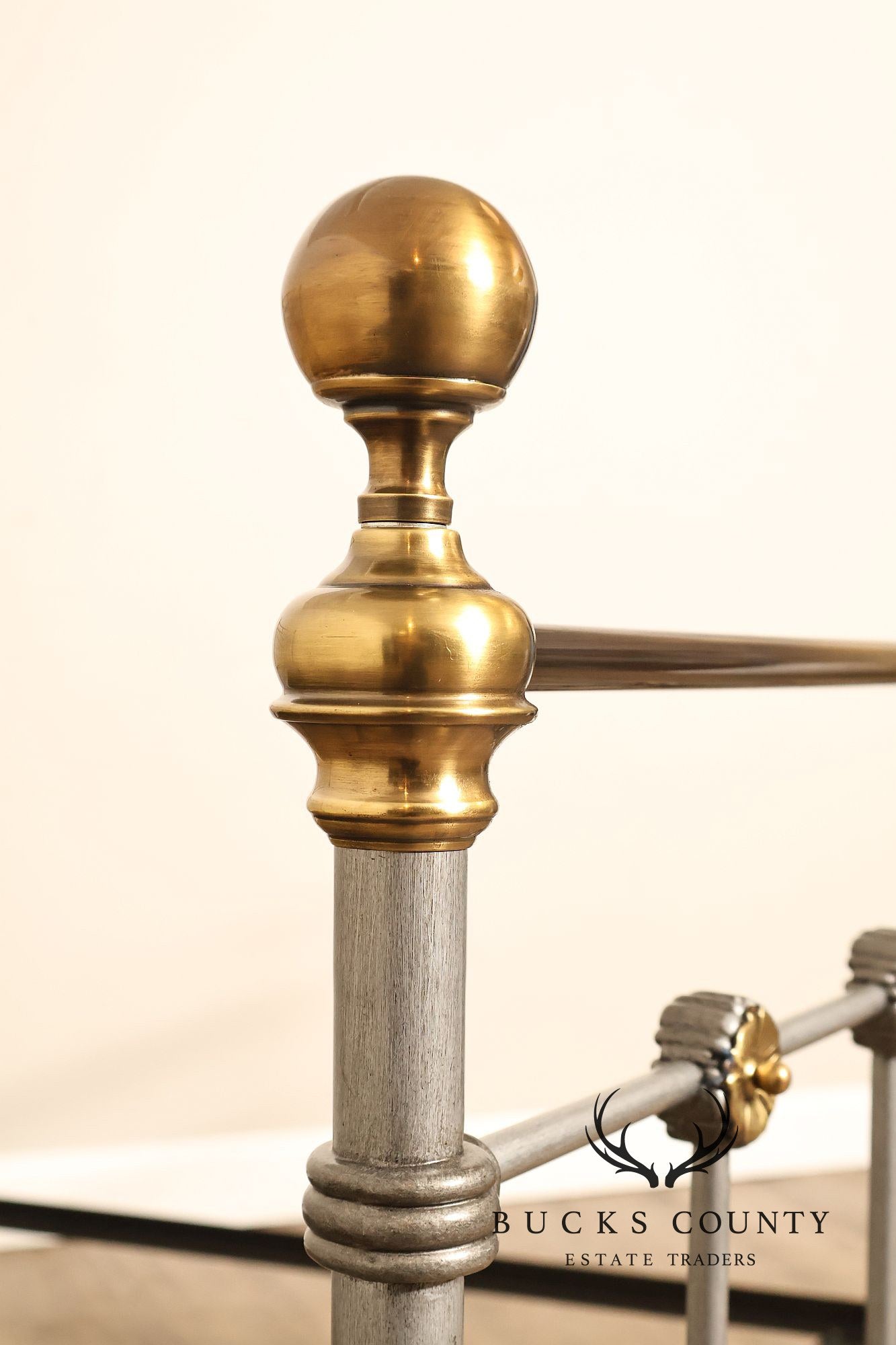 Contemporary Iron And Brass King Size Metal Bed Frame