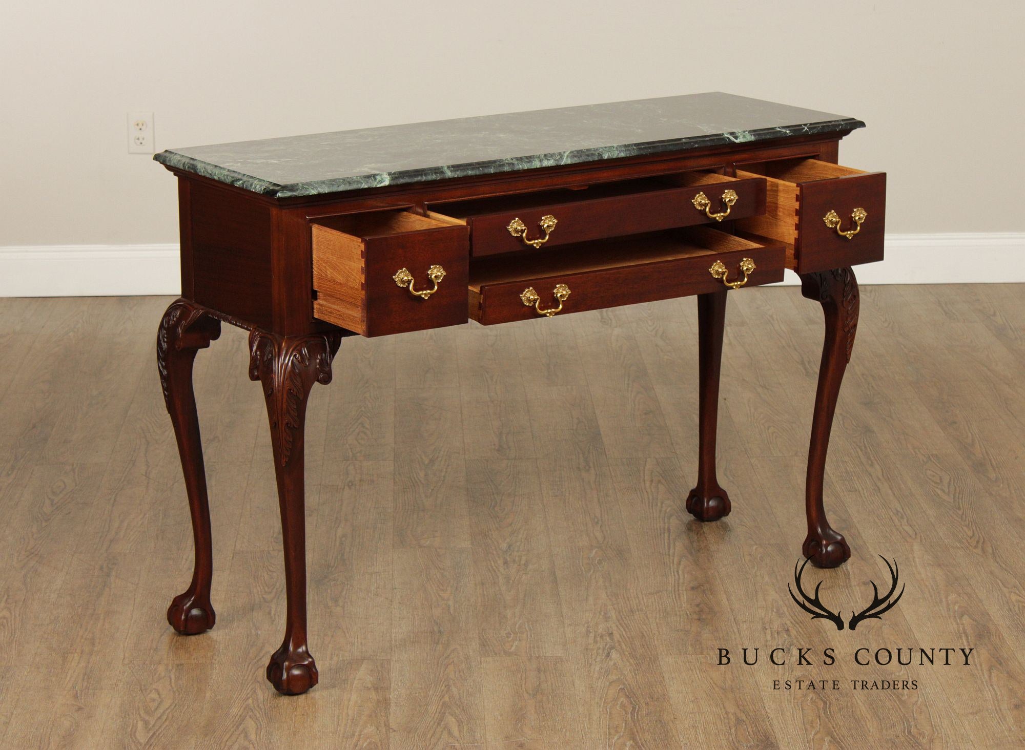 Stickley Georgian Style Granite Top Mahogany Server