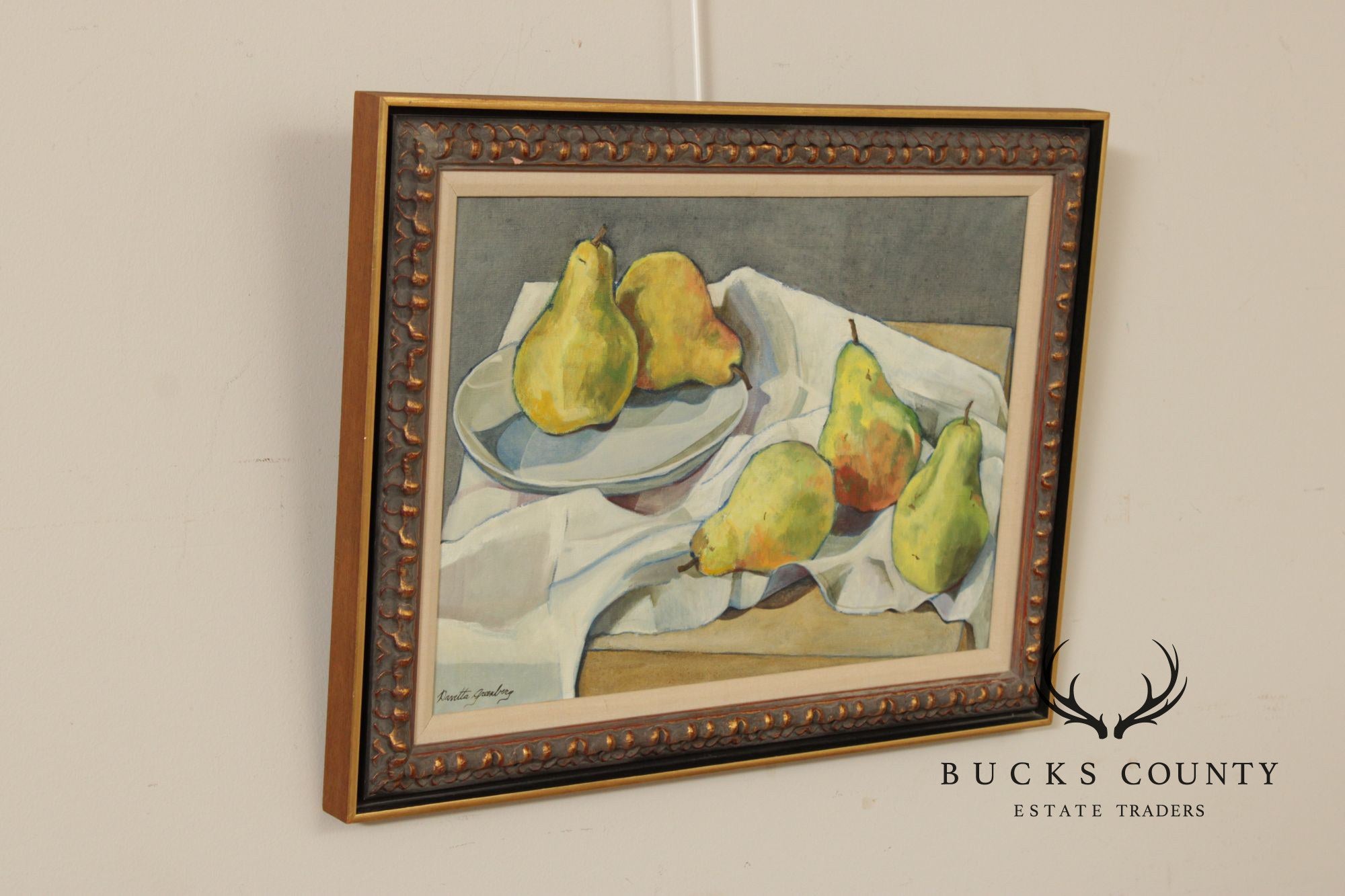 Davetta Greenberg Oil Painting, Still-Life of Pears
