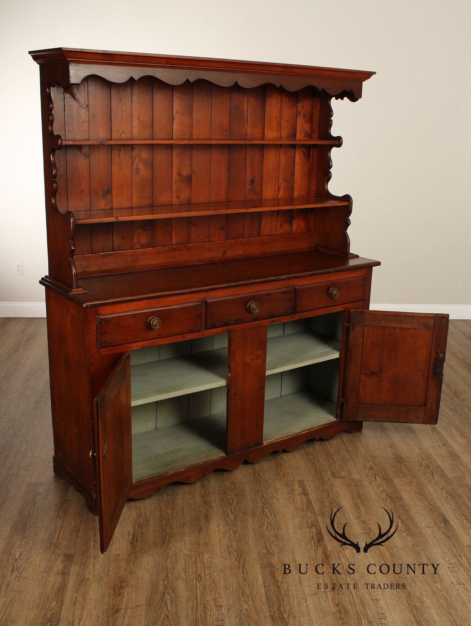 Antique Country Pine Server and Hutch