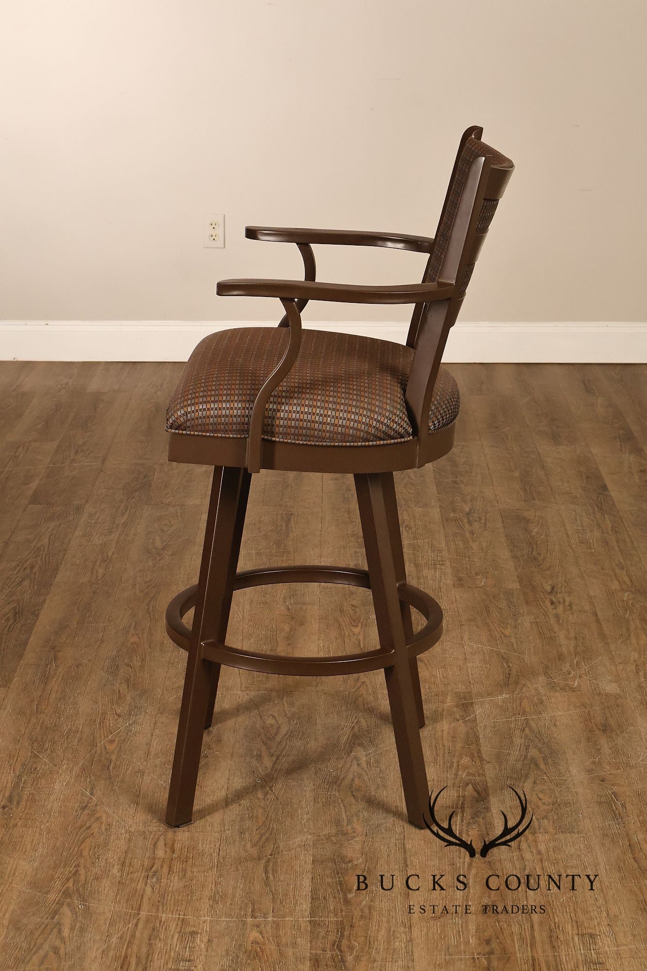 Tempo Industries Pair Of Swivel Bar Stools With Arms