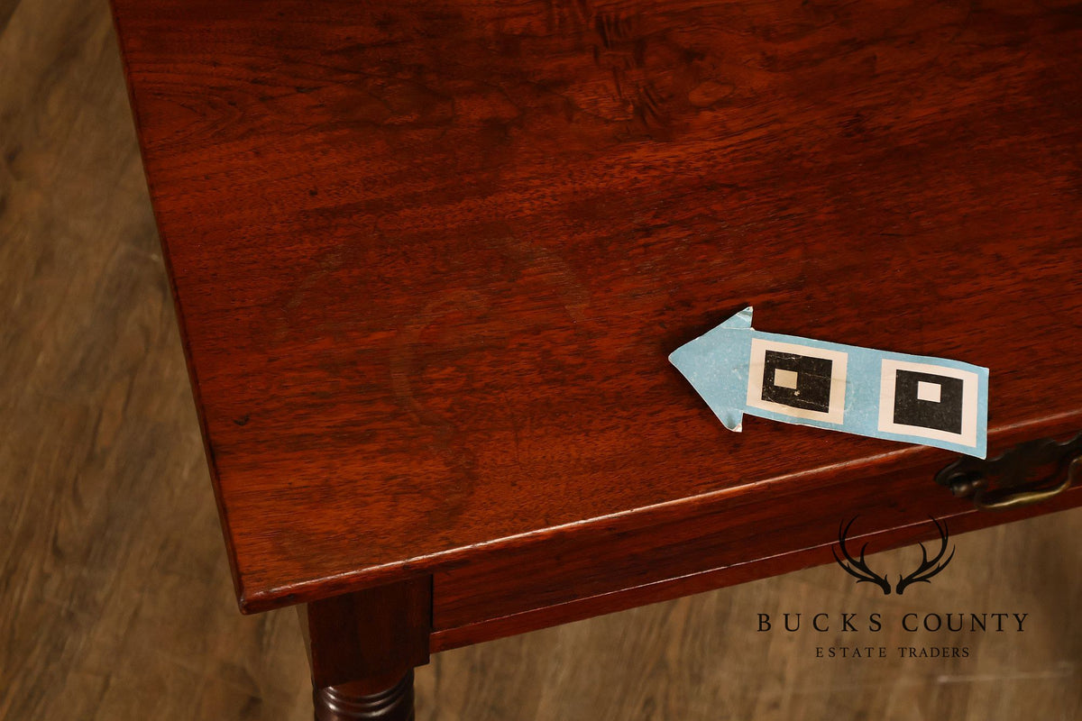 Antique Walnut Two-Part Writing Desk With Cubbyhole Organizer