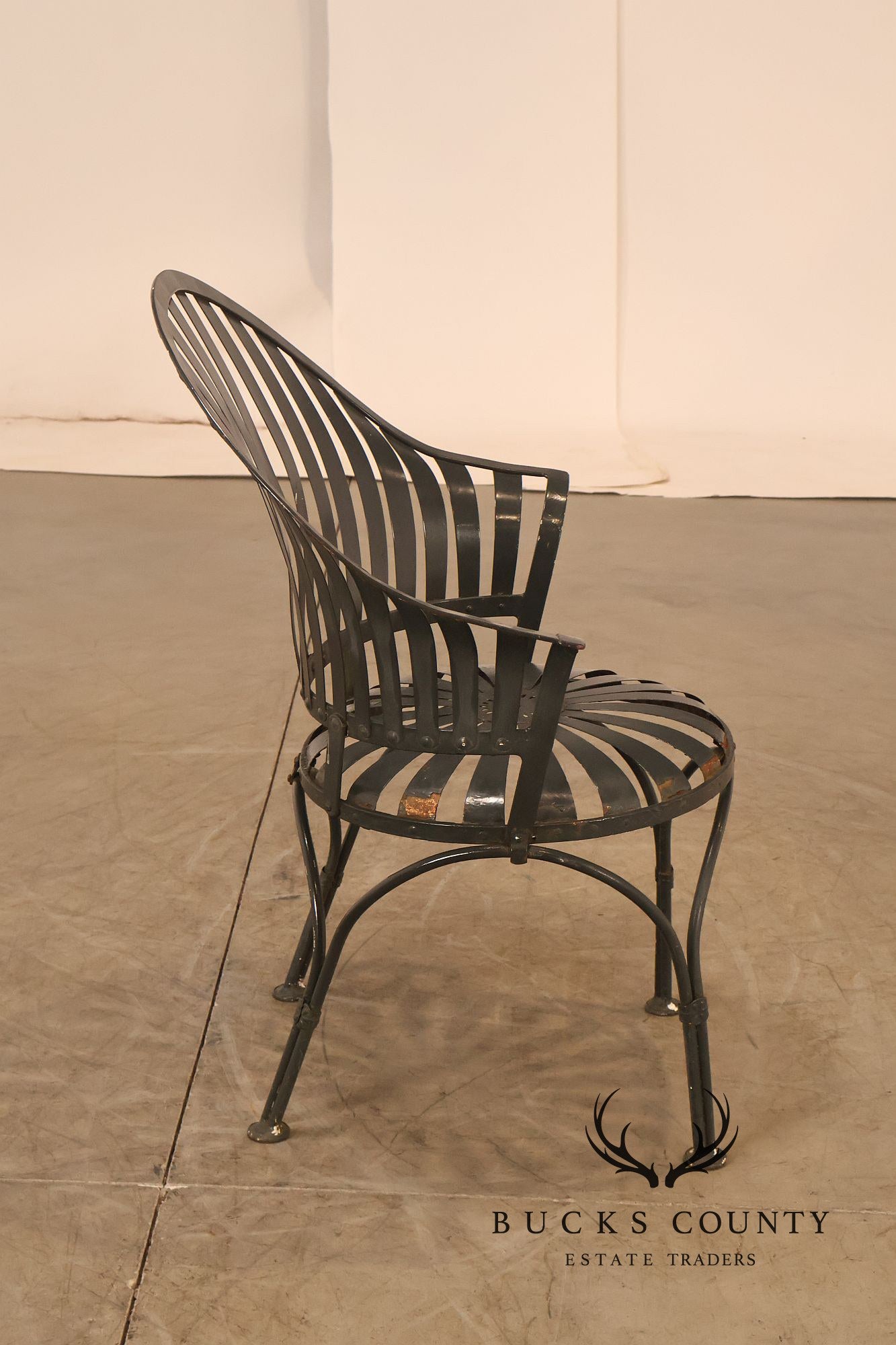 Francois Carre Pair of Outdoor Patio Fanback Armchairs
