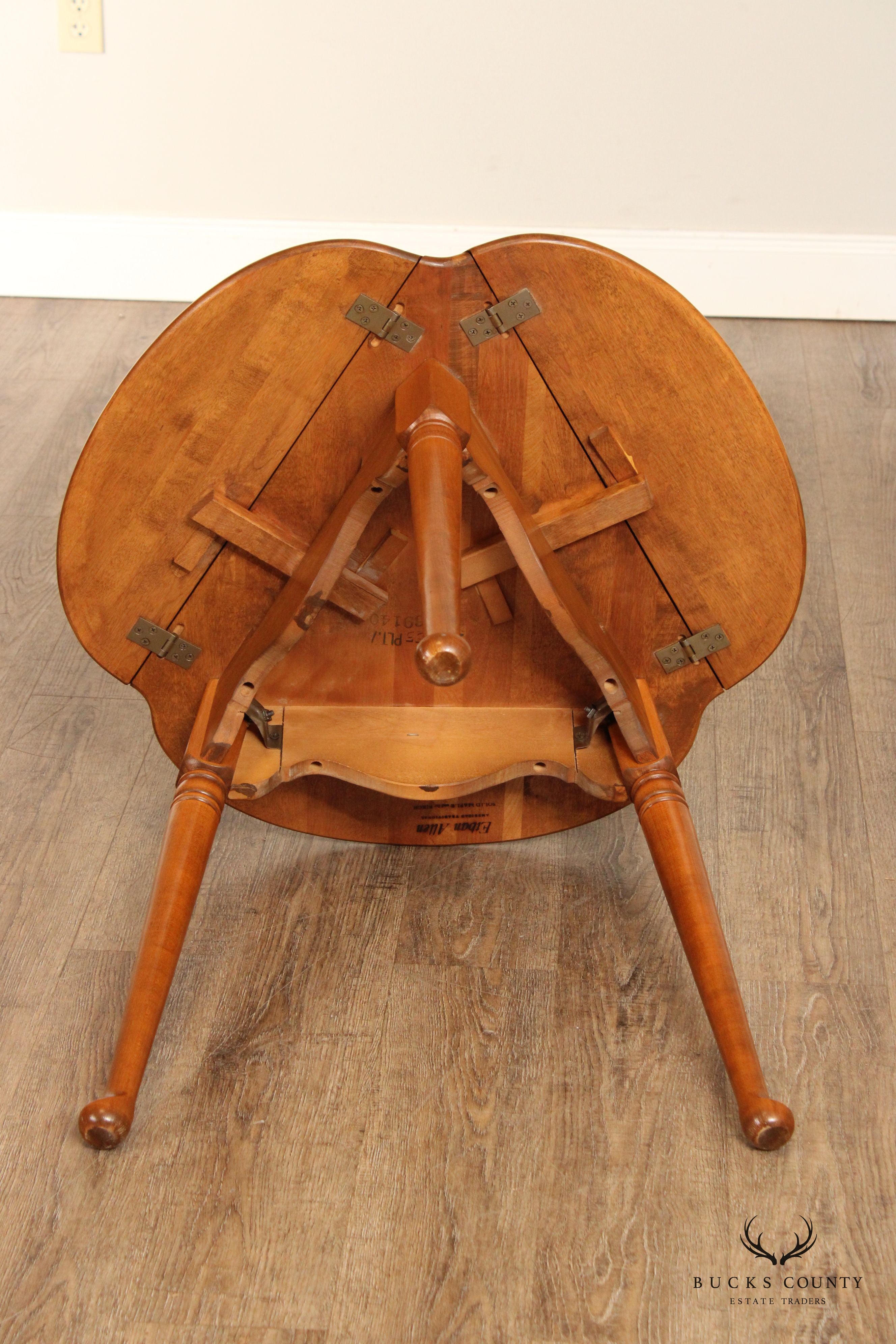 Ethan Allen American Traditional Maple Pair Drop Leaf Corner Tables