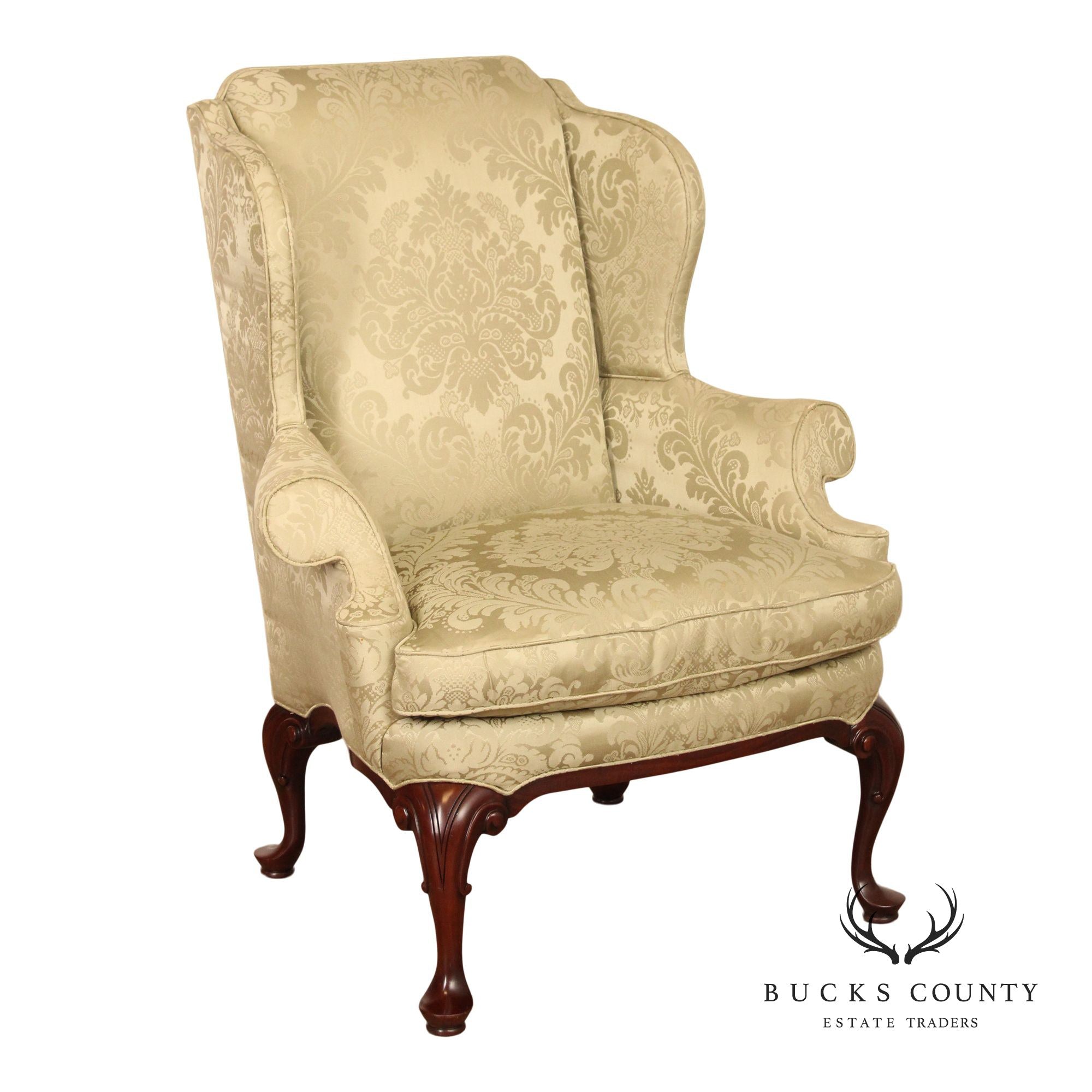 Southwood Queen Anne Style Mahogany Wing Chair