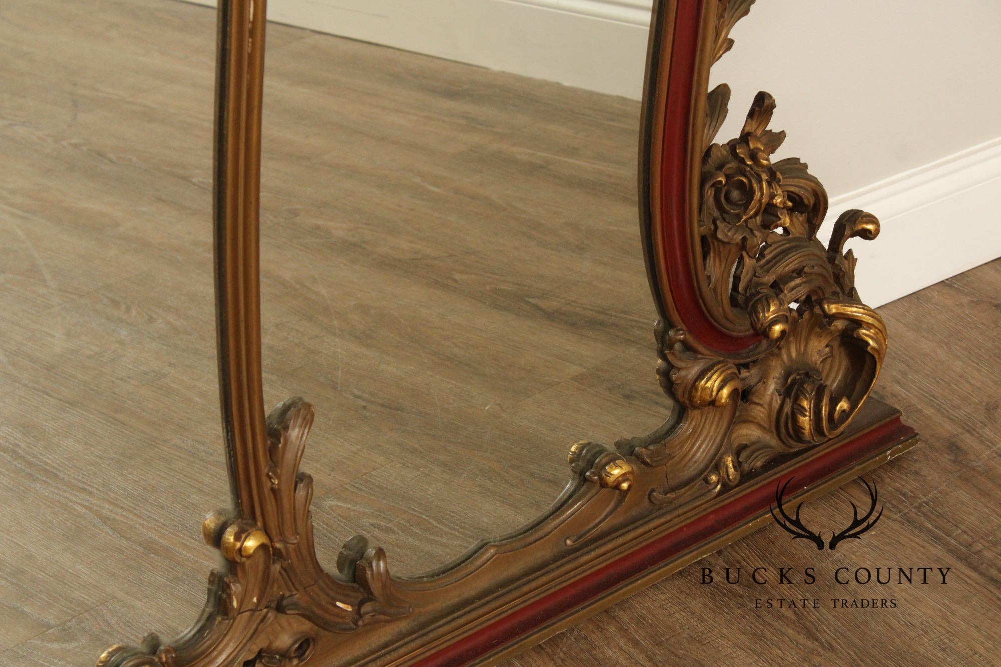 Monumental Vintage Italian Rococo Style Mantel or Fireplace Mirror