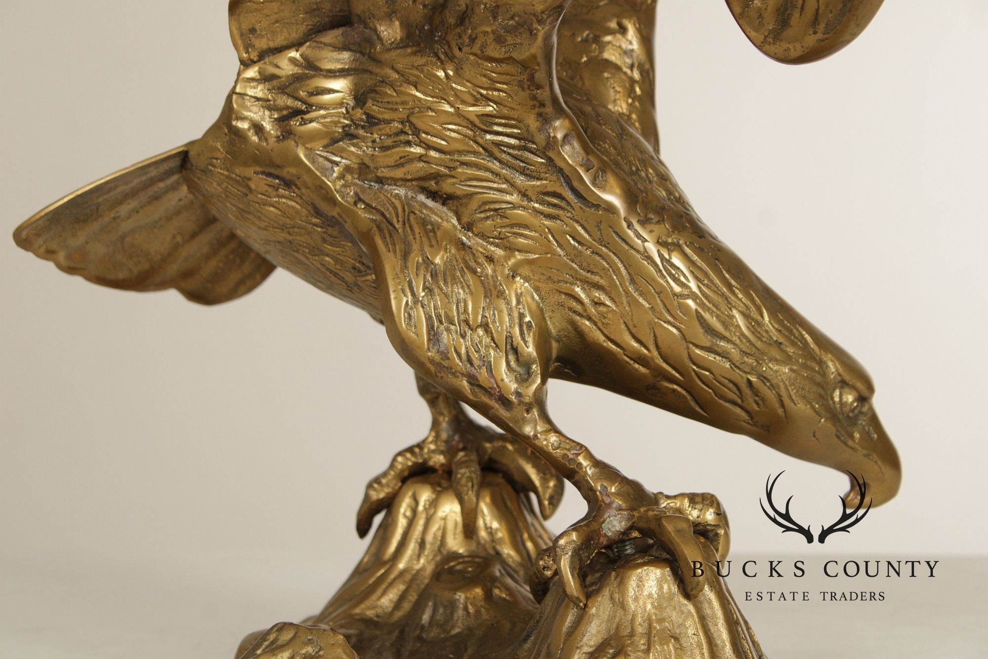 Large Vintage Brass Eagle Statue